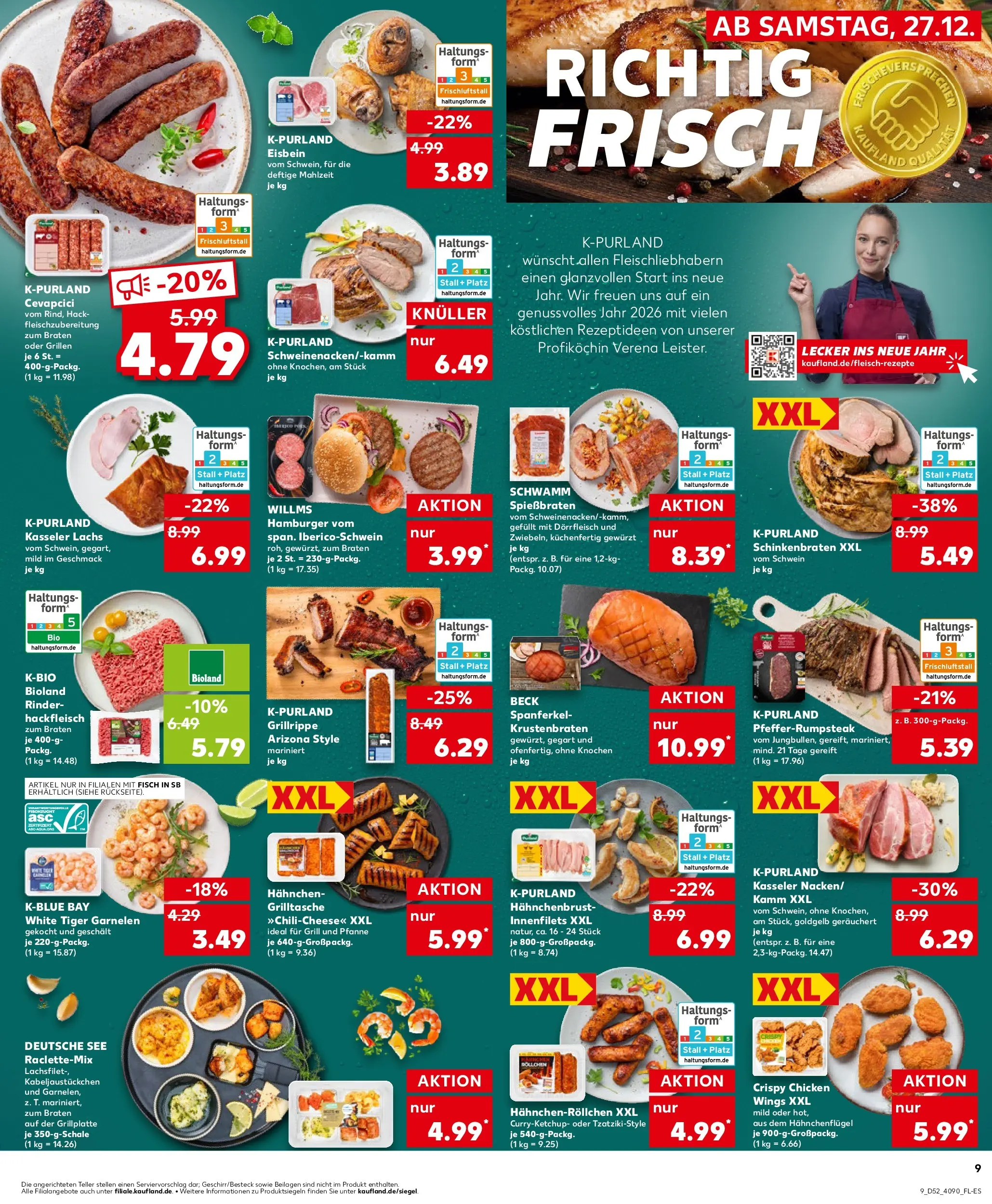 Prospekt Kaufland ab 27.12.2025 » Angebote Online zum Blättern | Seite: 9 | Produkte: Grill, Hahnchen, Fisch, Hahnchenbrust