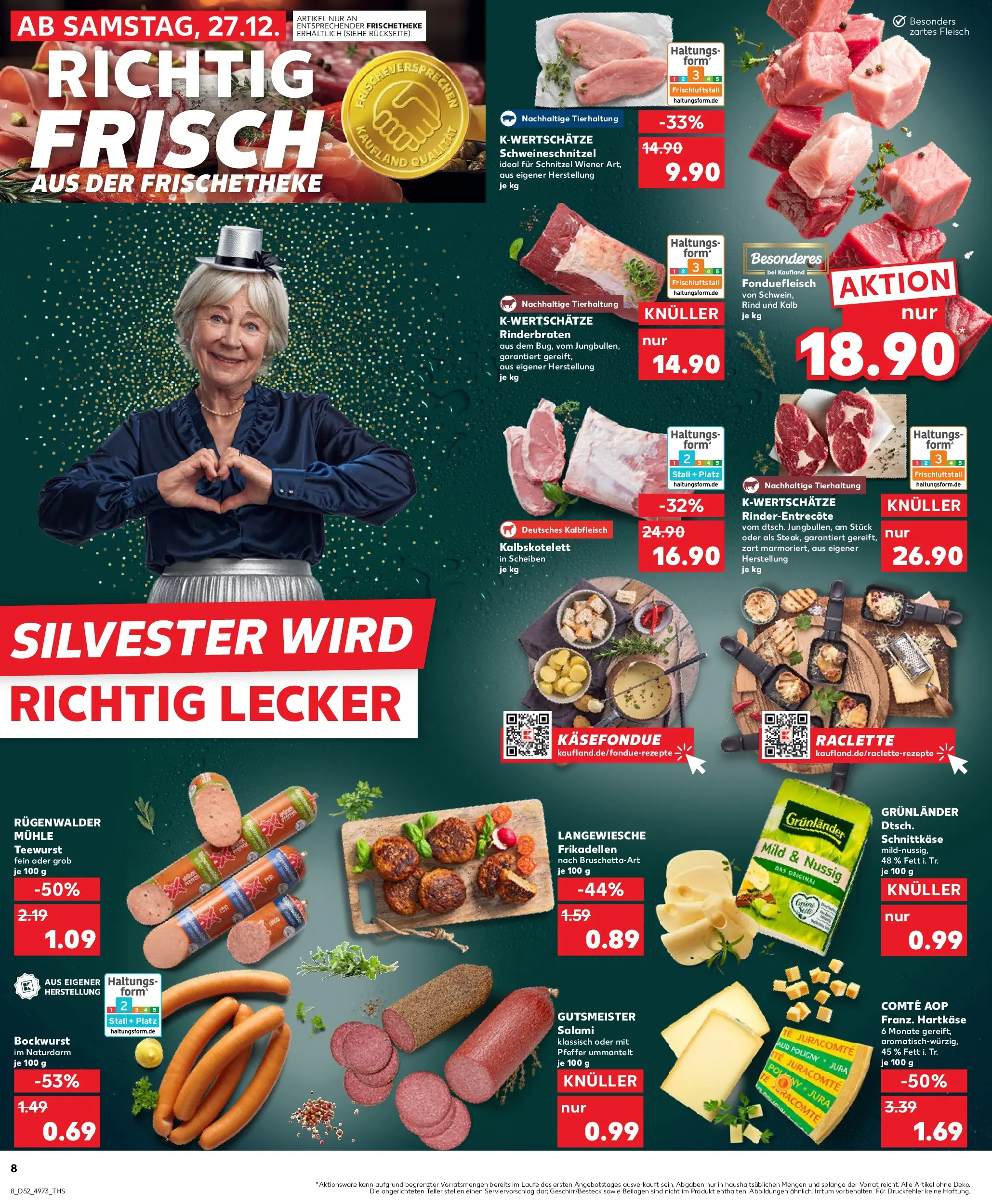 Prospekt Kaufland ab 26.12.2025 » Angebote Online zum Blättern | Seite: 8 | Produkte: Rinderbraten, Jura, Grunlander, Raclette