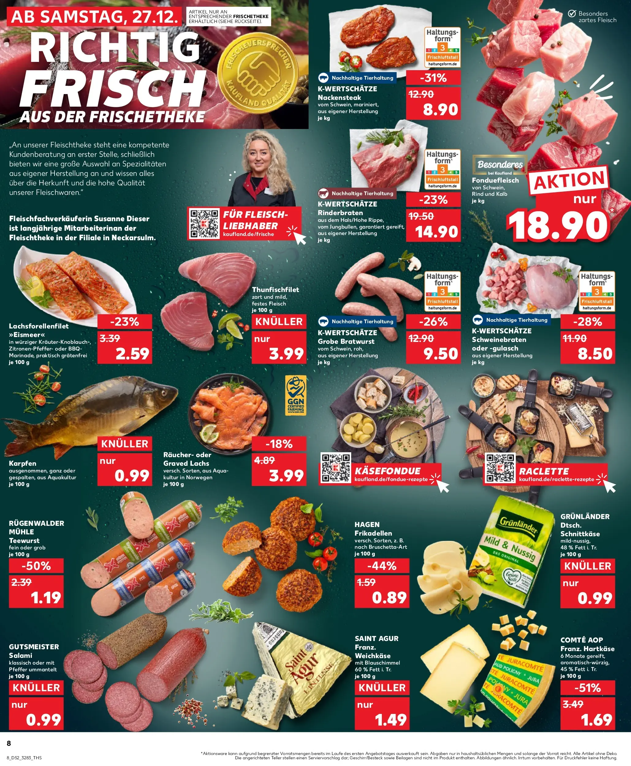 Prospekt Kaufland ab 27.12.2025 » Angebote Online zum Blättern | Seite: 8 | Produkte: Mühle, Bratwurst, Grunlander, Gulasch