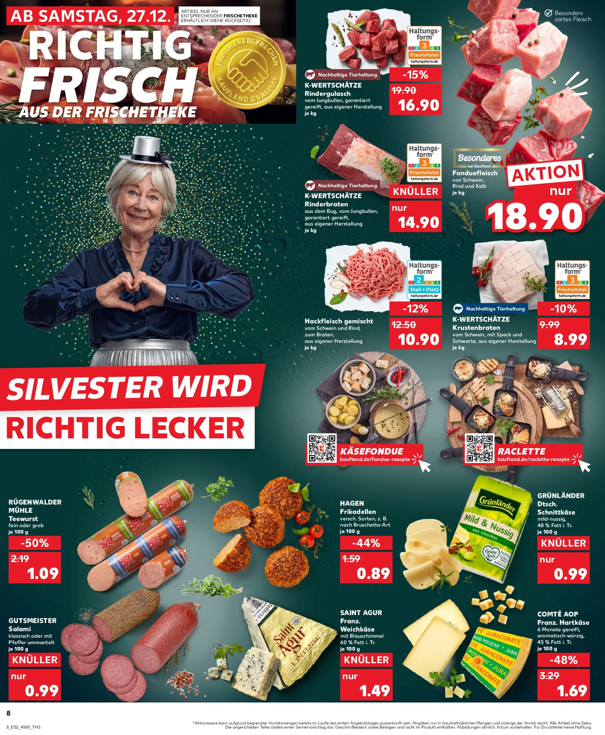 Prospekt Kaufland ab 27.12.2025 » Angebote Online zum Blättern | Seite: 8 | Produkte: Mühle, Grunlander, Fleisch, Hackfleisch
