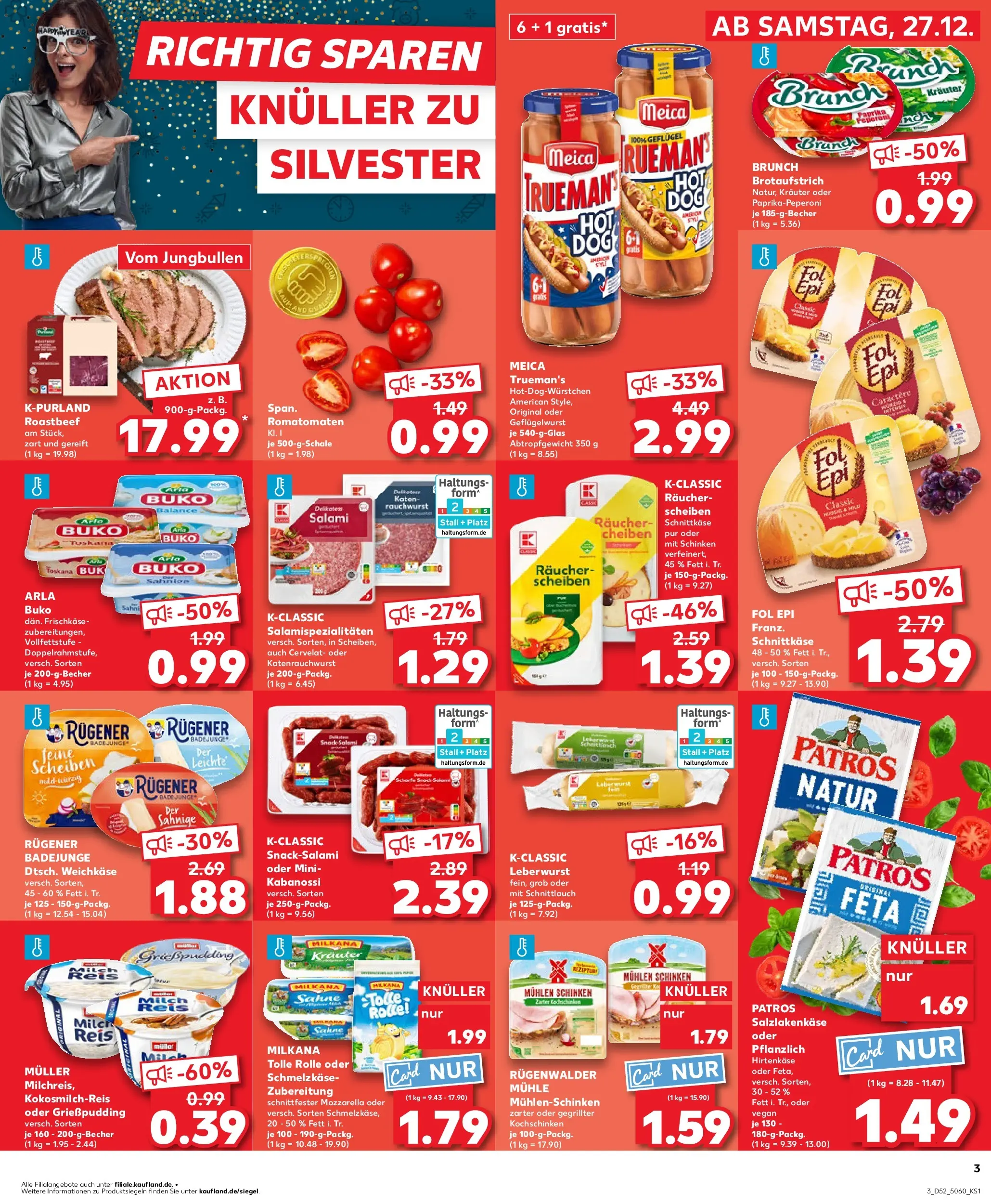 Prospekt Kaufland ab 27.12.2025 » Angebote Online zum Blättern | Seite: 3 | Produkte: Mozzarella, Meica, Arla buko, Reis