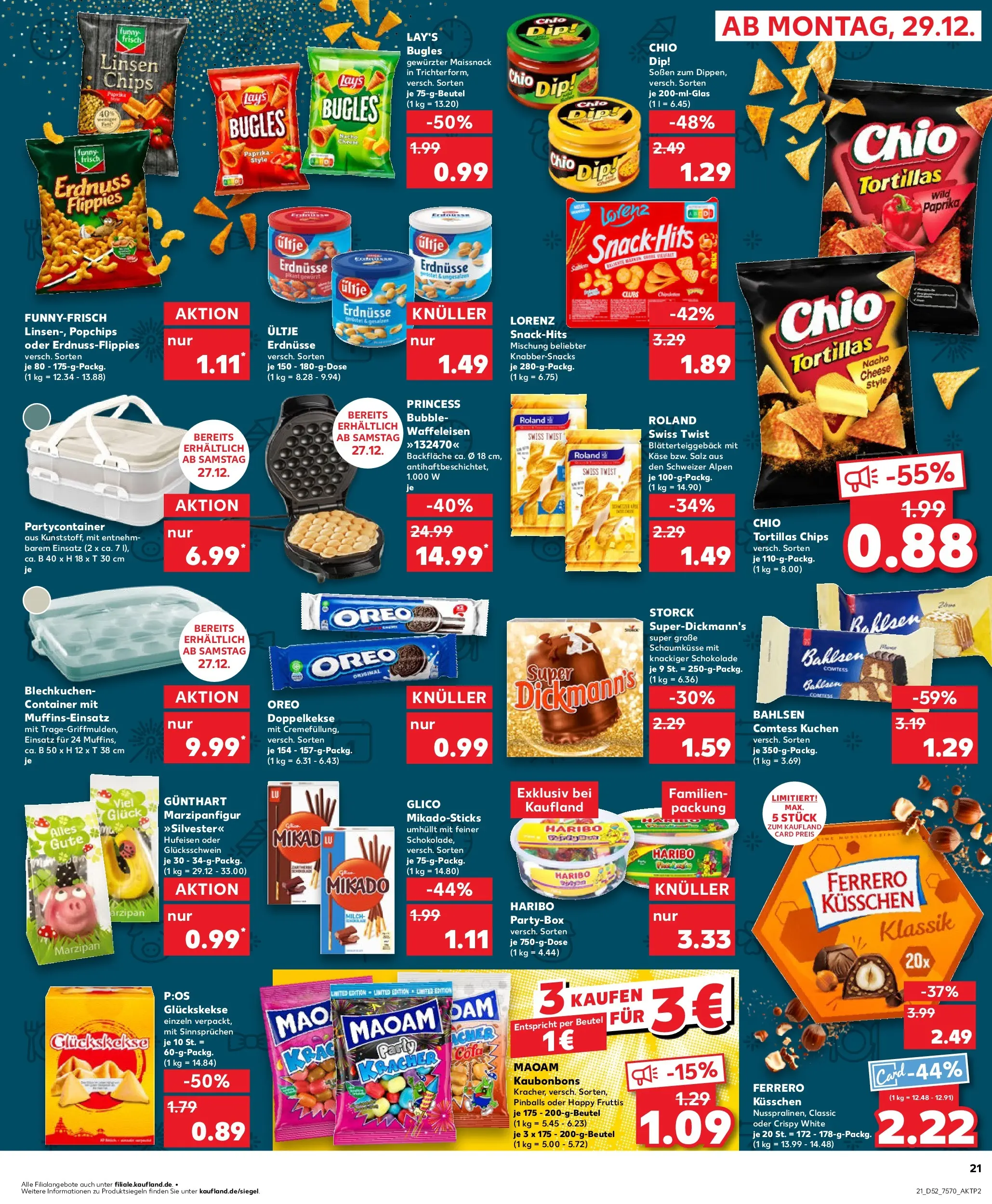 Prospekt Kaufland ab 27.12.2025 » Angebote Online zum Blättern | Seite: 21 | Produkte: Ultje erdnusse, Paprika, Chio tortillas, Chips