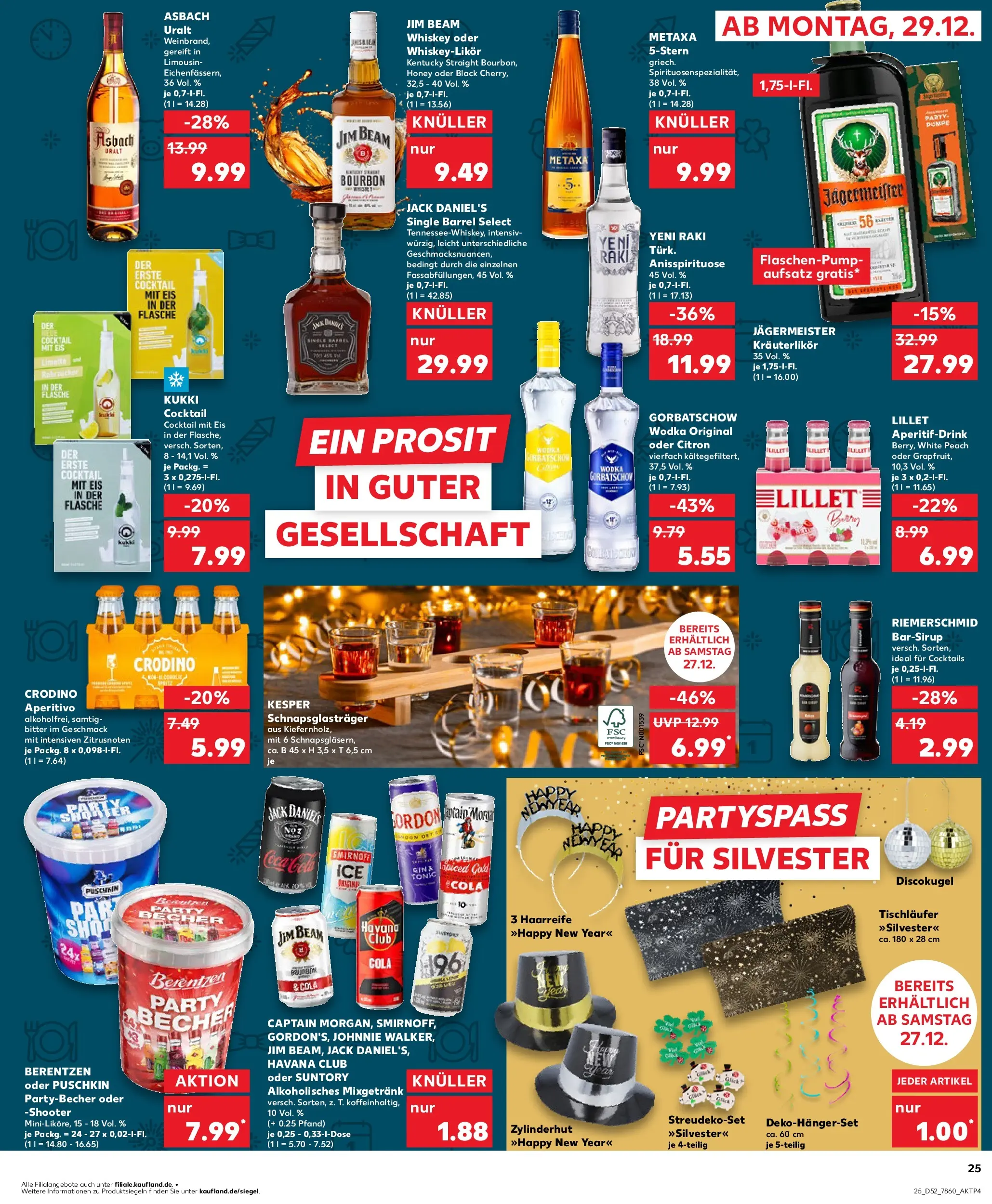 Prospekt Kaufland ab 27.12.2025 » Angebote Online zum Blättern | Seite: 25 | Produkte: Vodka, Wodka, Berentzen, Asbach