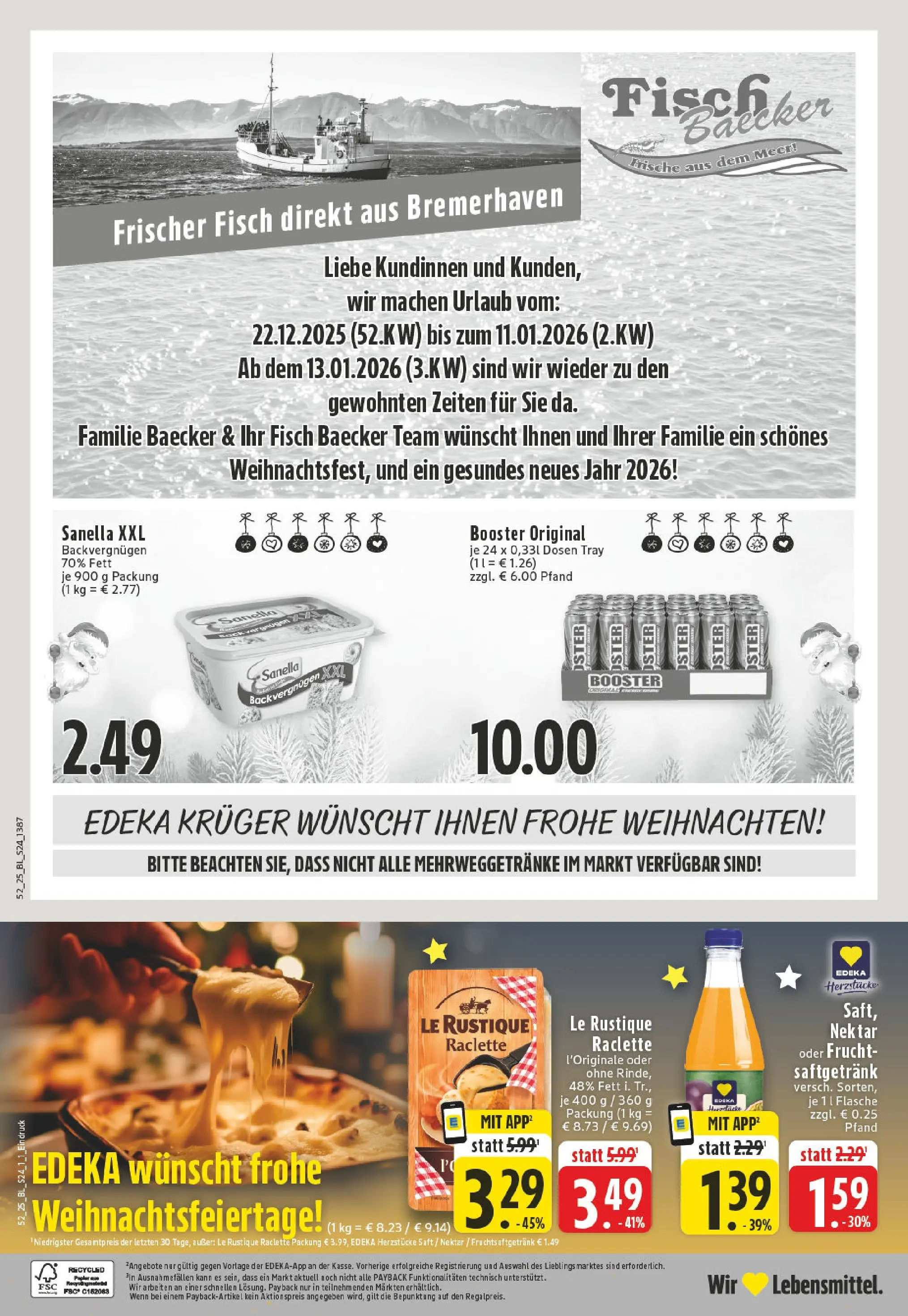 Edeka prospekt Herne	 (ab 22.12.2025) » Angebote Online | Seite: 26 | Produkte: Fisch, Rock, Saft, Sanella