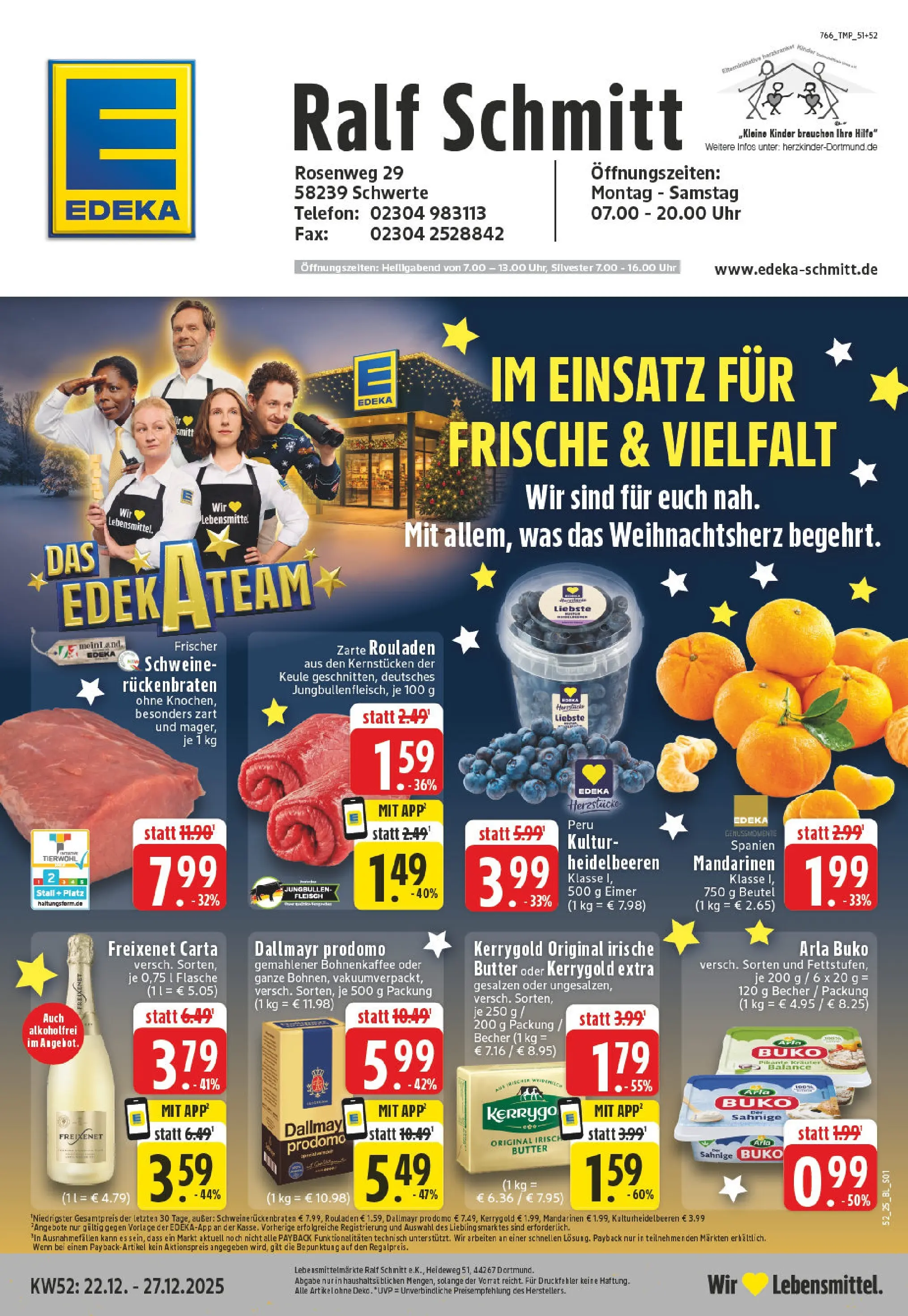 Edeka prospekt Schwerte - Holzen	 (ab 22.12.2025) » Angebote Online | Seite: 1 | Produkte: Butter, Mandarinen, Telefon, Uhr