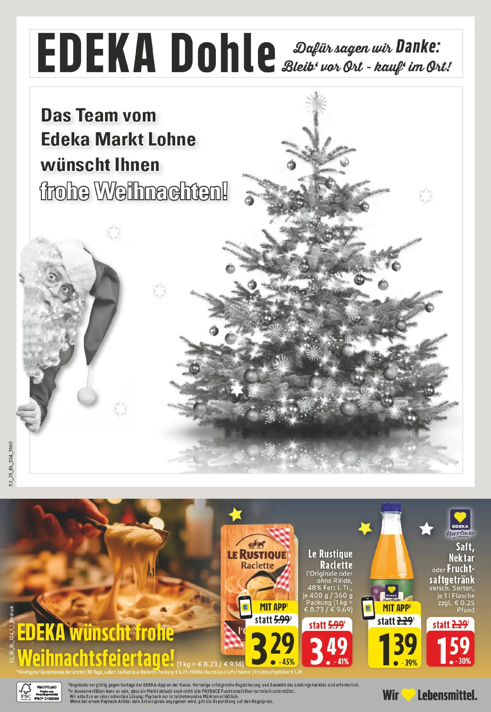 Edeka prospekt Lohne	 (ab 22.12.2025) » Angebote Online | Seite: 26 | Produkte: Saft, Raclette