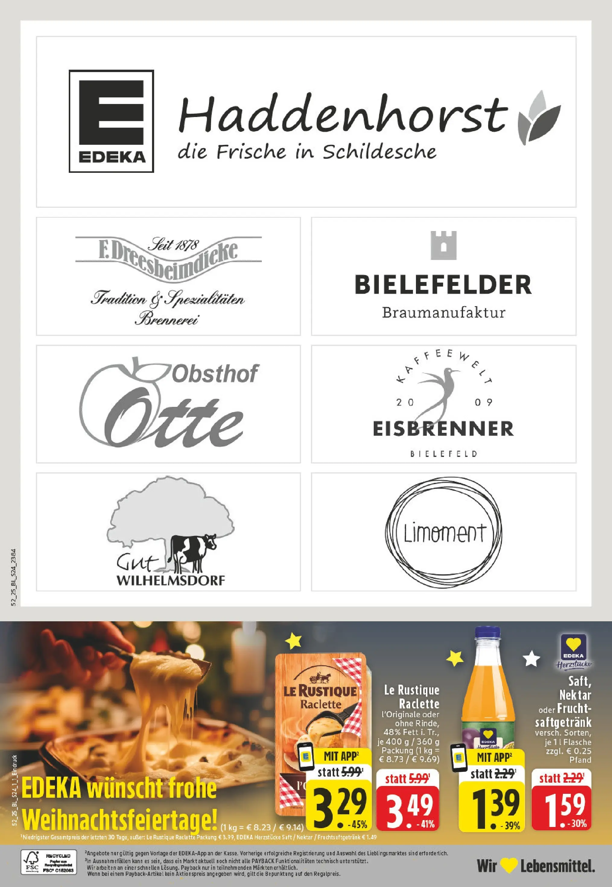 Edeka prospekt Bielefeld	 (ab 22.12.2025) » Angebote Online | Seite: 26 | Produkte: Saft, Raclette