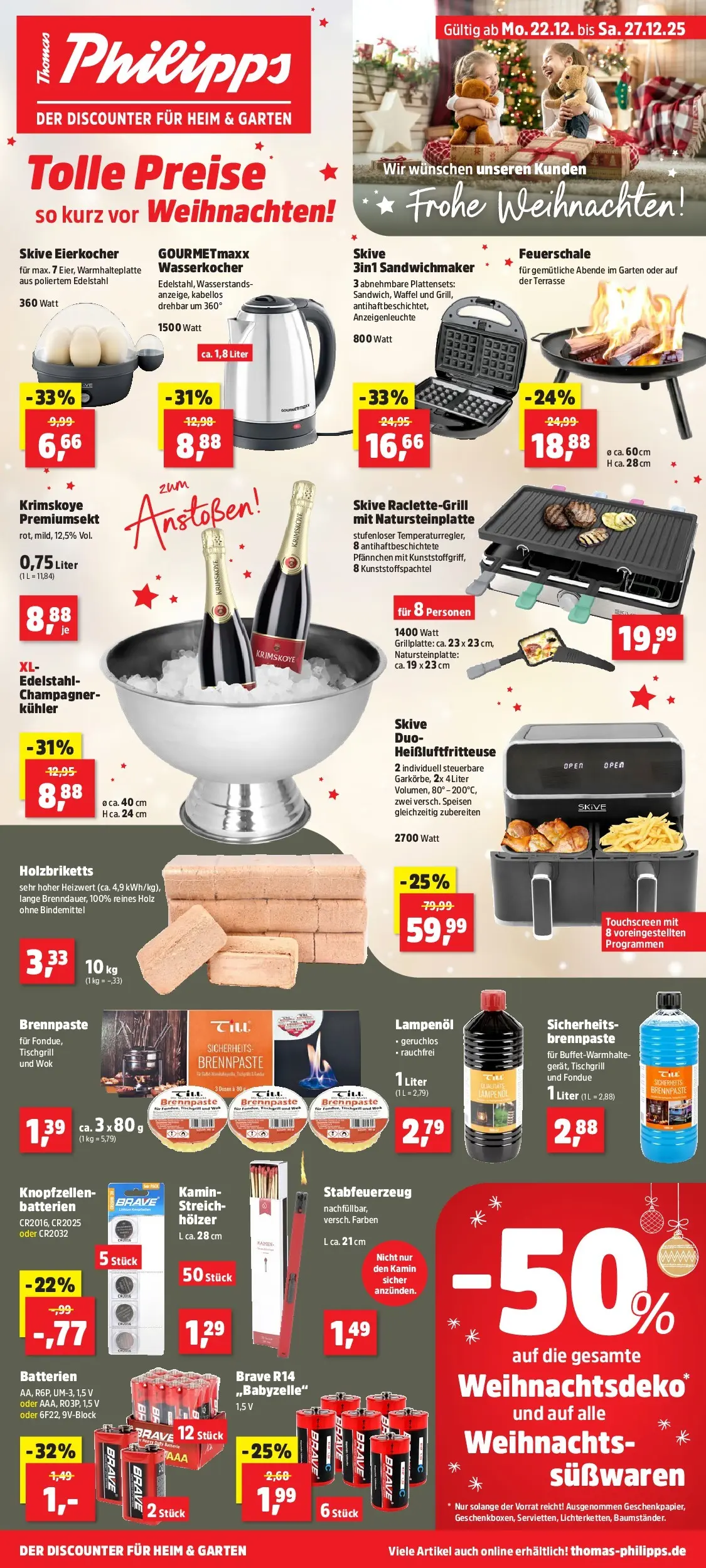 Thomas Philipps - Thomas Philipps: Aktuelle Angebote (ab 21.12.2025) zum Blättern | Seite: 1 | Produkte: Sandwichmaker, Batterien, Batterie, Heißluftfritteuse