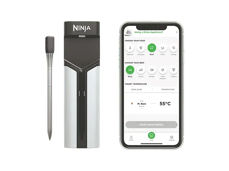 Ninja WP100EU ProChef Thermometer f&uuml;r drinnen & drau&szlig;en, Silber