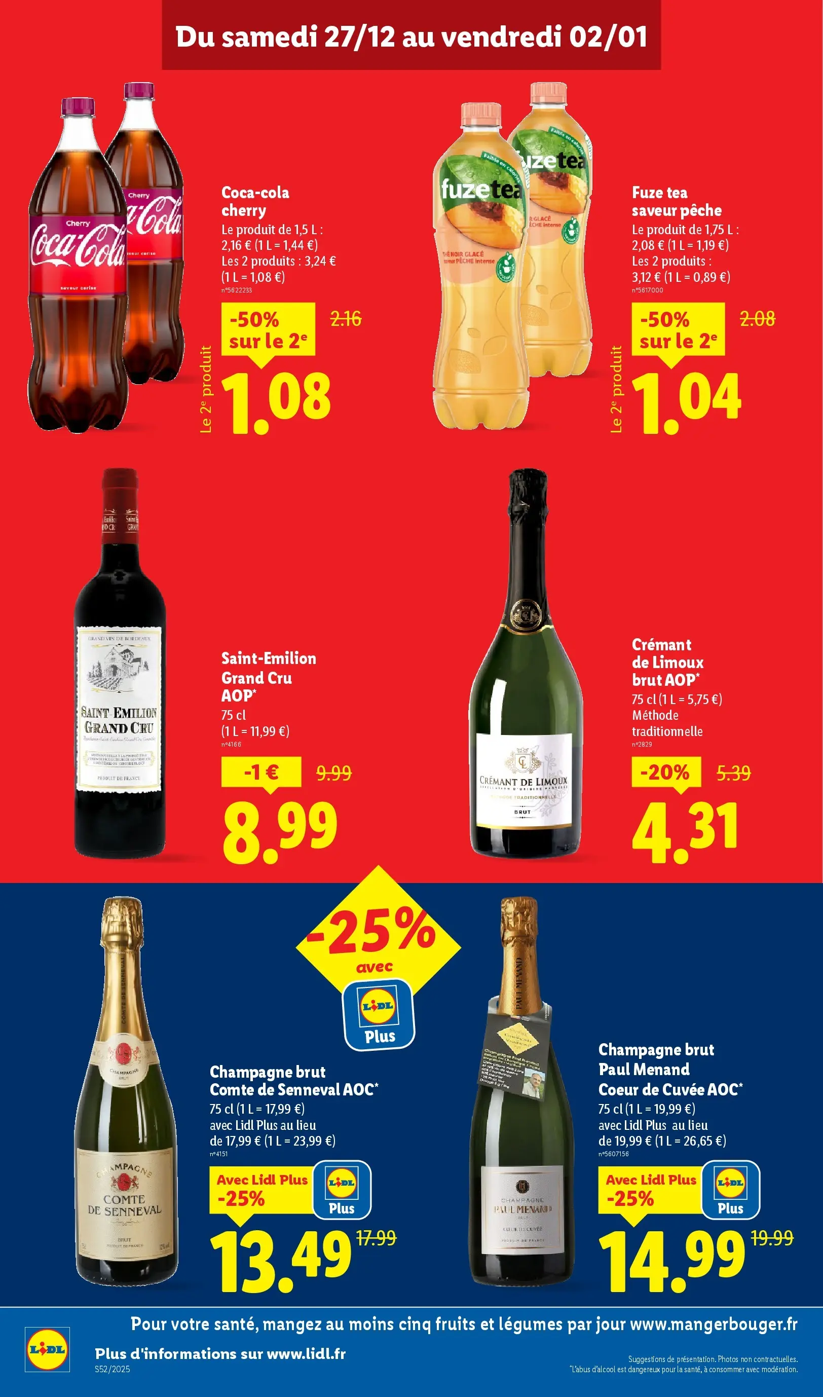 Catalogue LIDL du 26/12/2025 | Promo prospectus en ligne | Page: 24 | Produits: Pêche, Champagne brut, Champagne, Vin