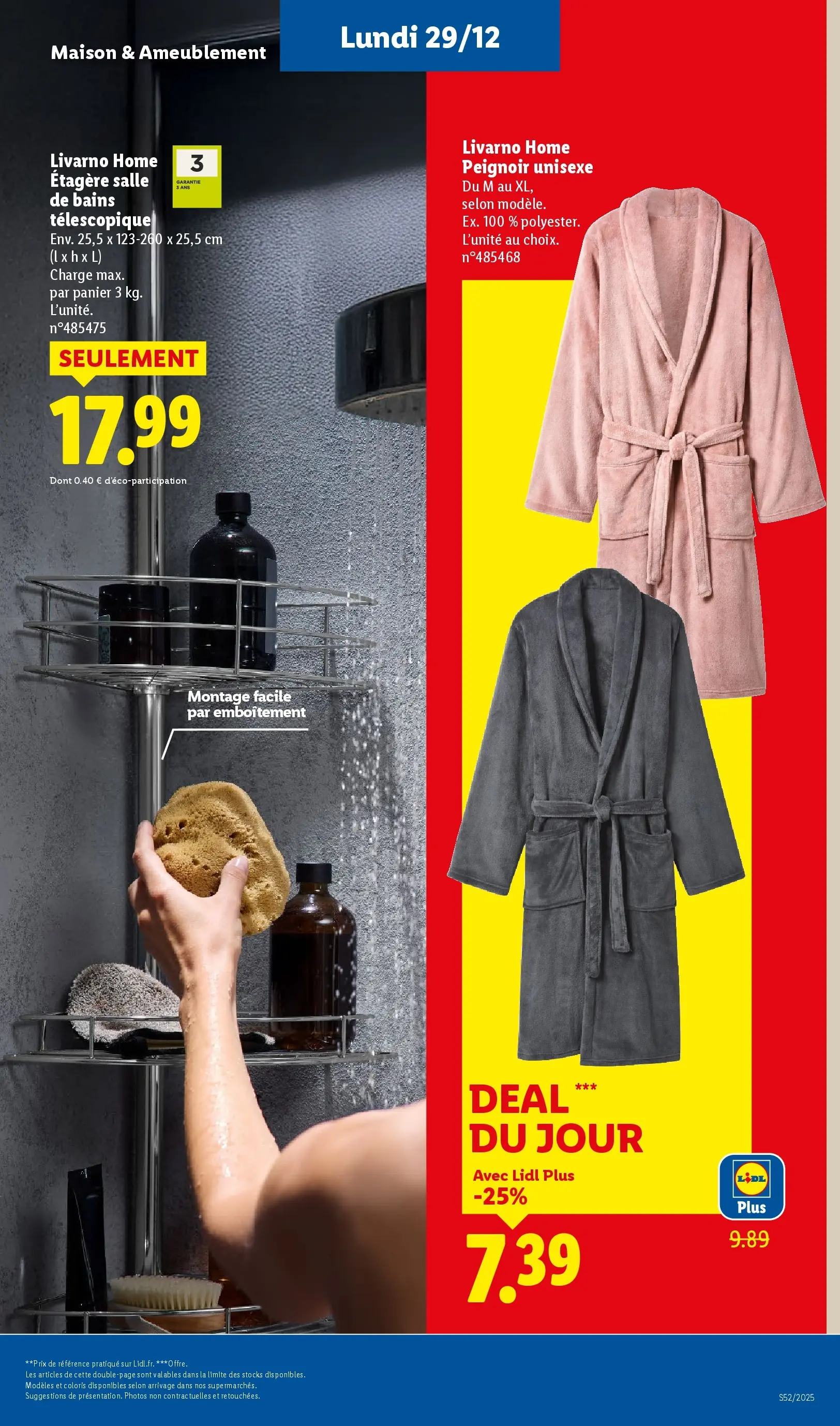 Catalogue LIDL du 26/12/2025 | Promo prospectus en ligne | Page: 61 | Produits: Robe, Peignoir, Étagère, Panier