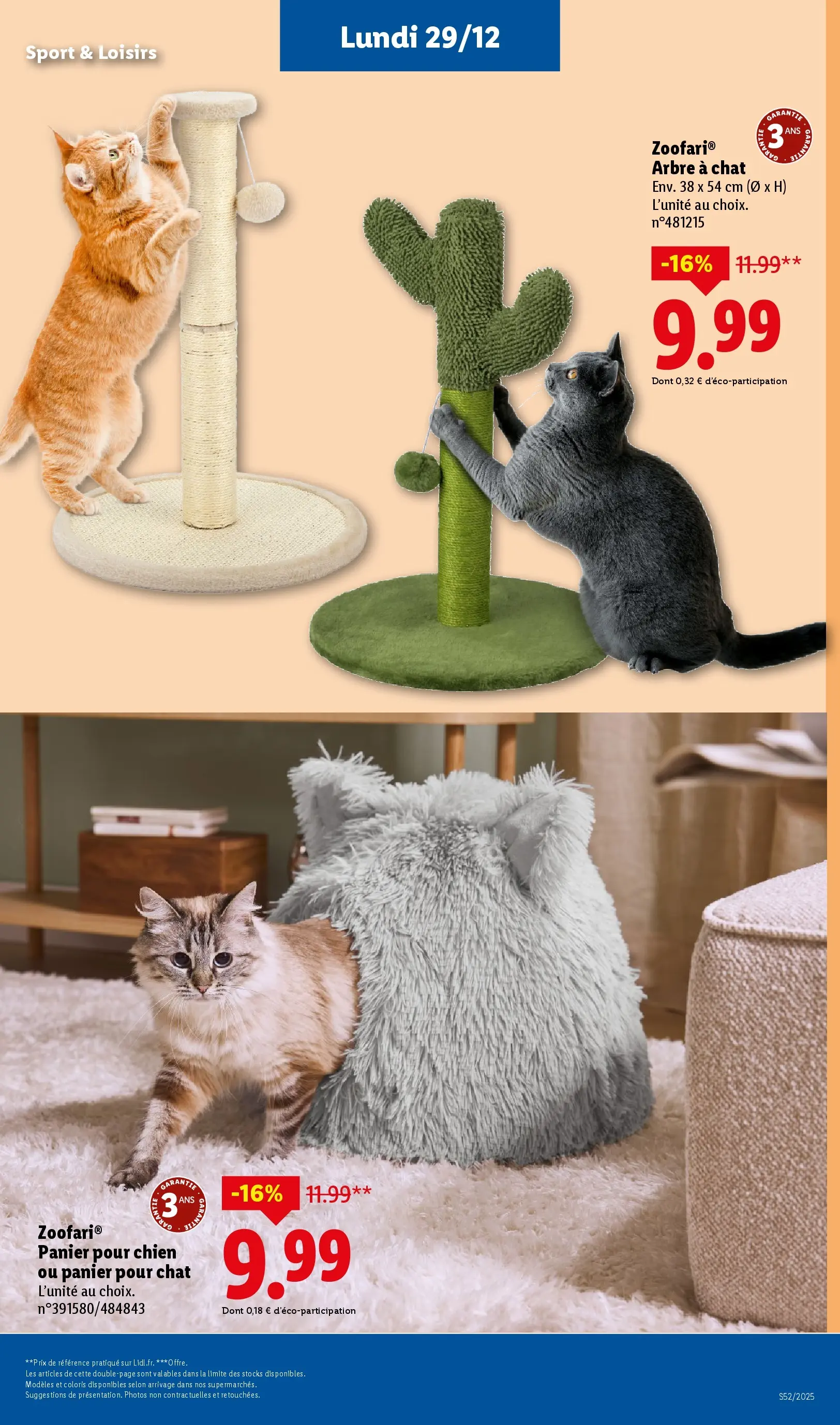 Catalogue LIDL du 26/12/2025 | Promo prospectus en ligne | Page: 71 | Produits: Arbre à chat, Panier pour chat, Panier pour chien, Panier