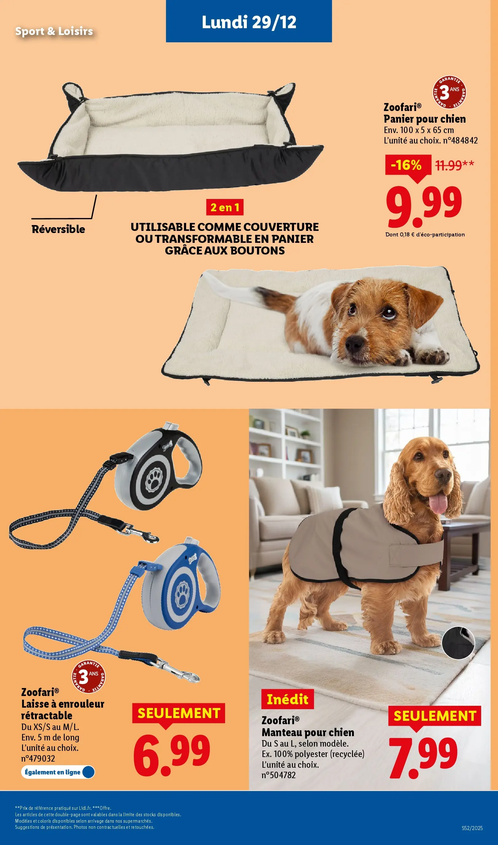 Catalogue LIDL du 26/12/2025 | Promo prospectus en ligne | Page: 73 | Produits: Panier pour chien, Couverture, Panier, Manteau