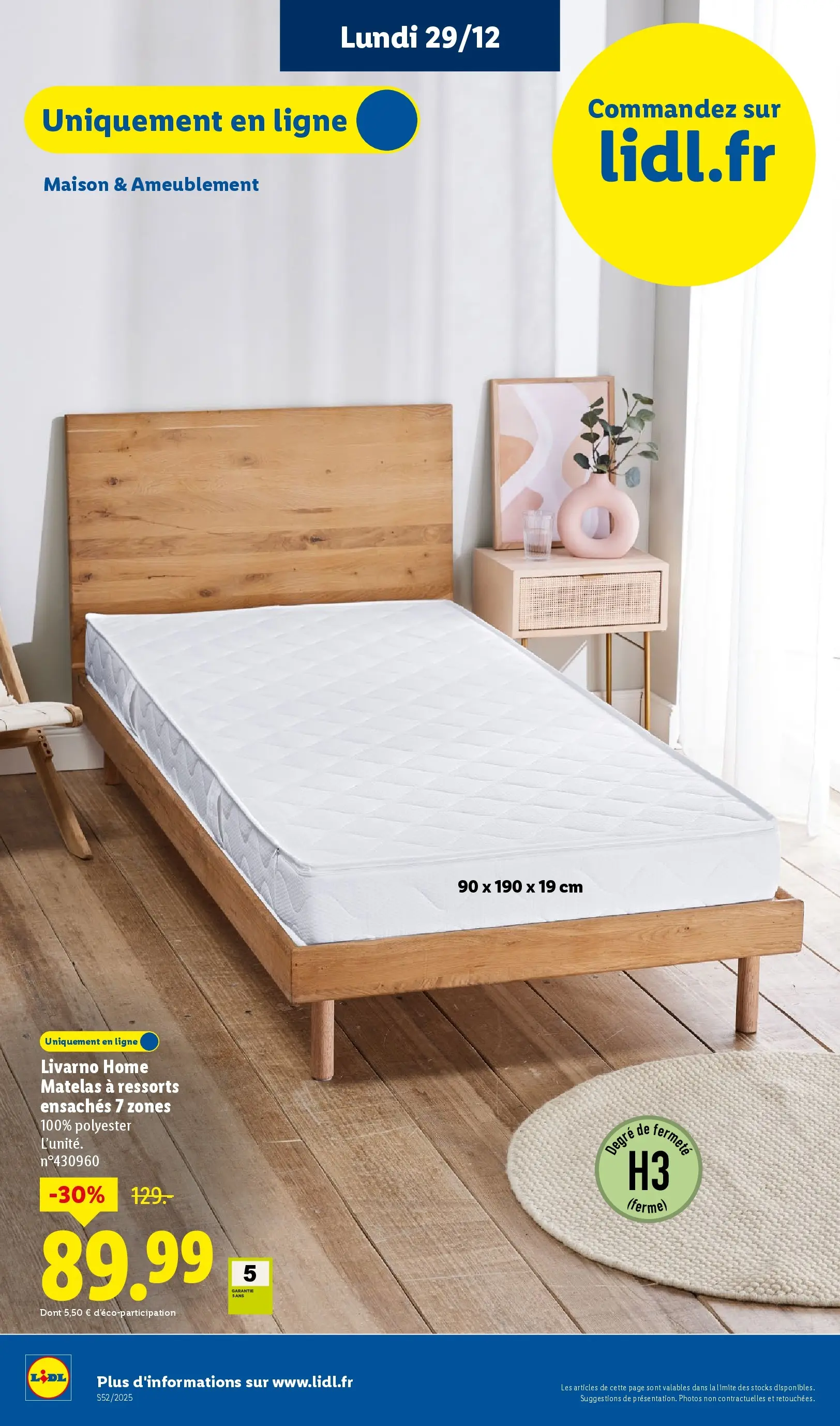 Catalogue LIDL du 26/12/2025 | Promo prospectus en ligne | Page: 76 | Produits: Matelas