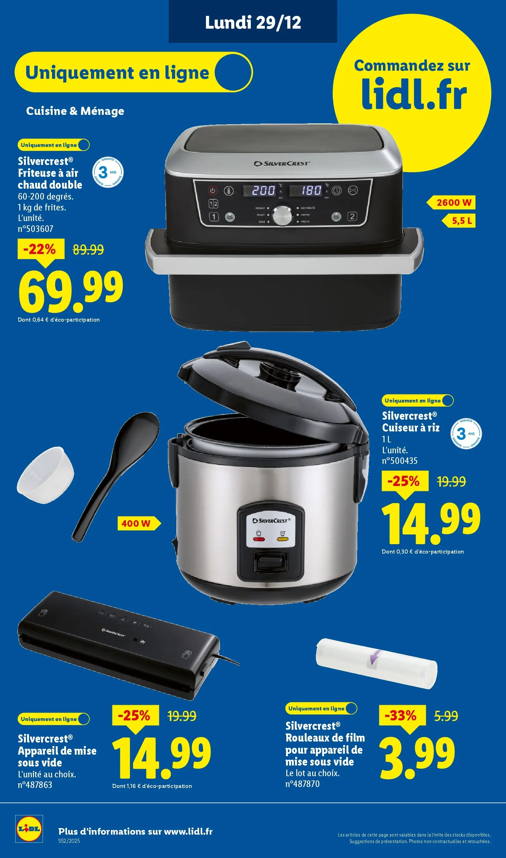 Catalogue LIDL du 26/12/2025 | Promo prospectus en ligne | Page: 78 | Produits: Appareil de mise sous vide, Cuiseur, Air fryer, Riz