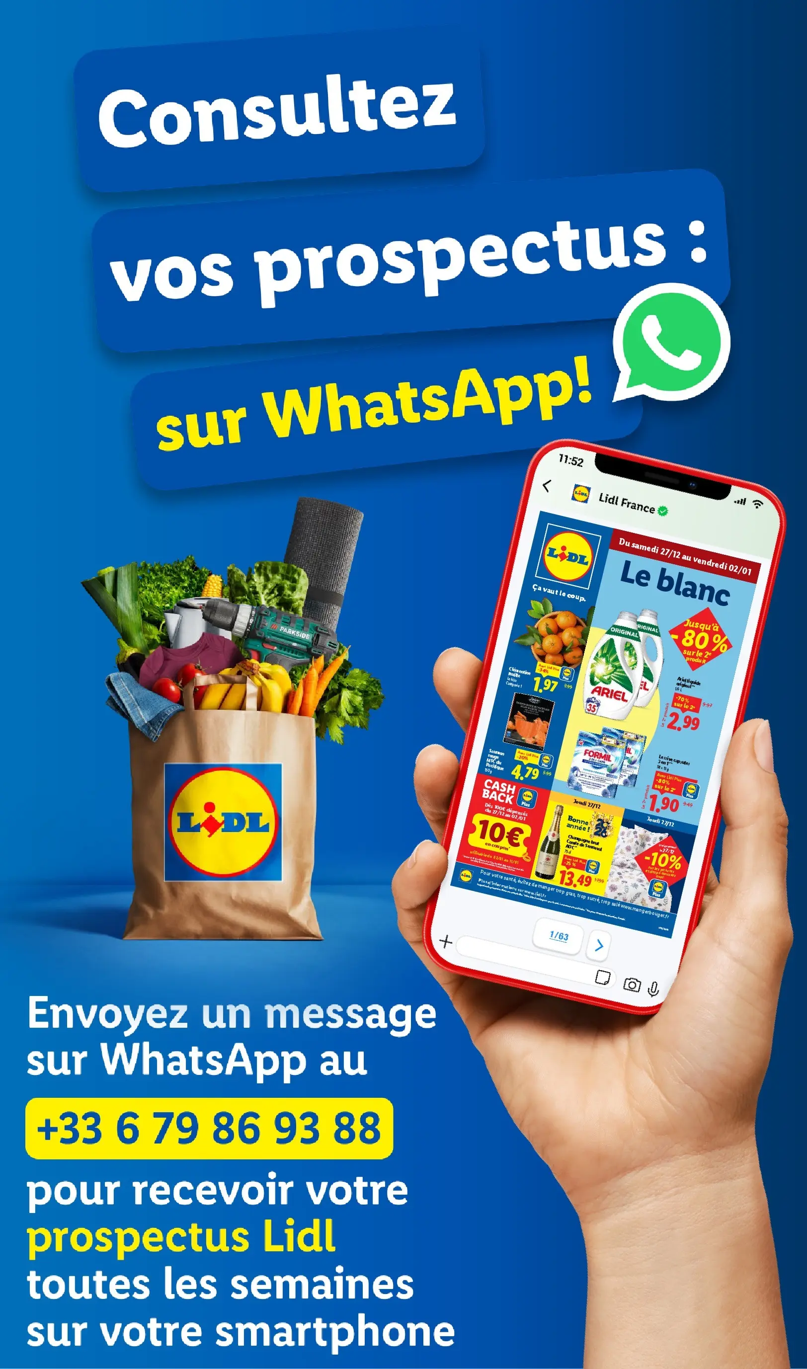 Catalogue LIDL du 26/12/2025 | Promo prospectus en ligne | Page: 84 | Produits: Smartphone, Clé, Lave-vaisselle, Champagne