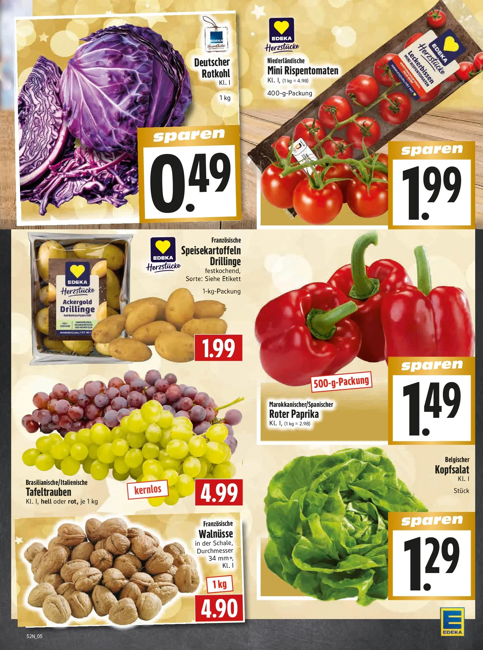Entdecke - Edeka Hahner: Wochenangebote (ab 21.12.2025) zum Blättern | Seite: 7 | Produkte: Walnüsse, Rotkohl, Paprika