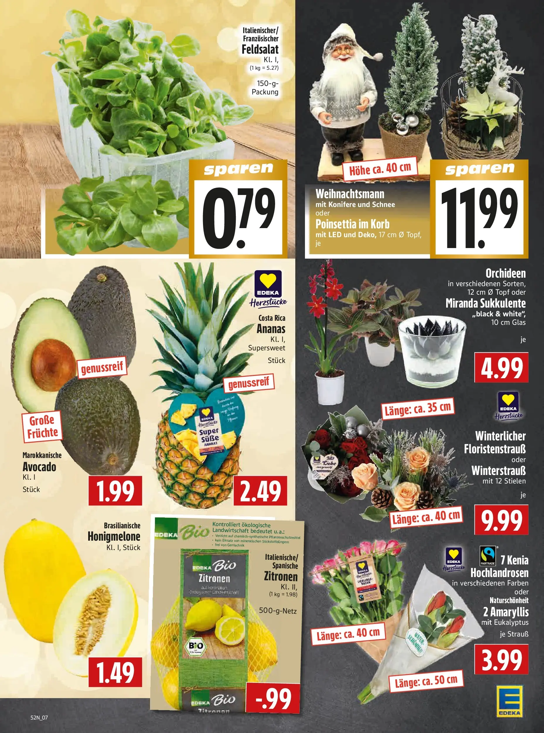 Entdecke - Edeka Hahner: Wochenangebote (ab 21.12.2025) zum Blättern | Seite: 9 | Produkte: Ananas, Honigmelone, Avocado, Zitronen