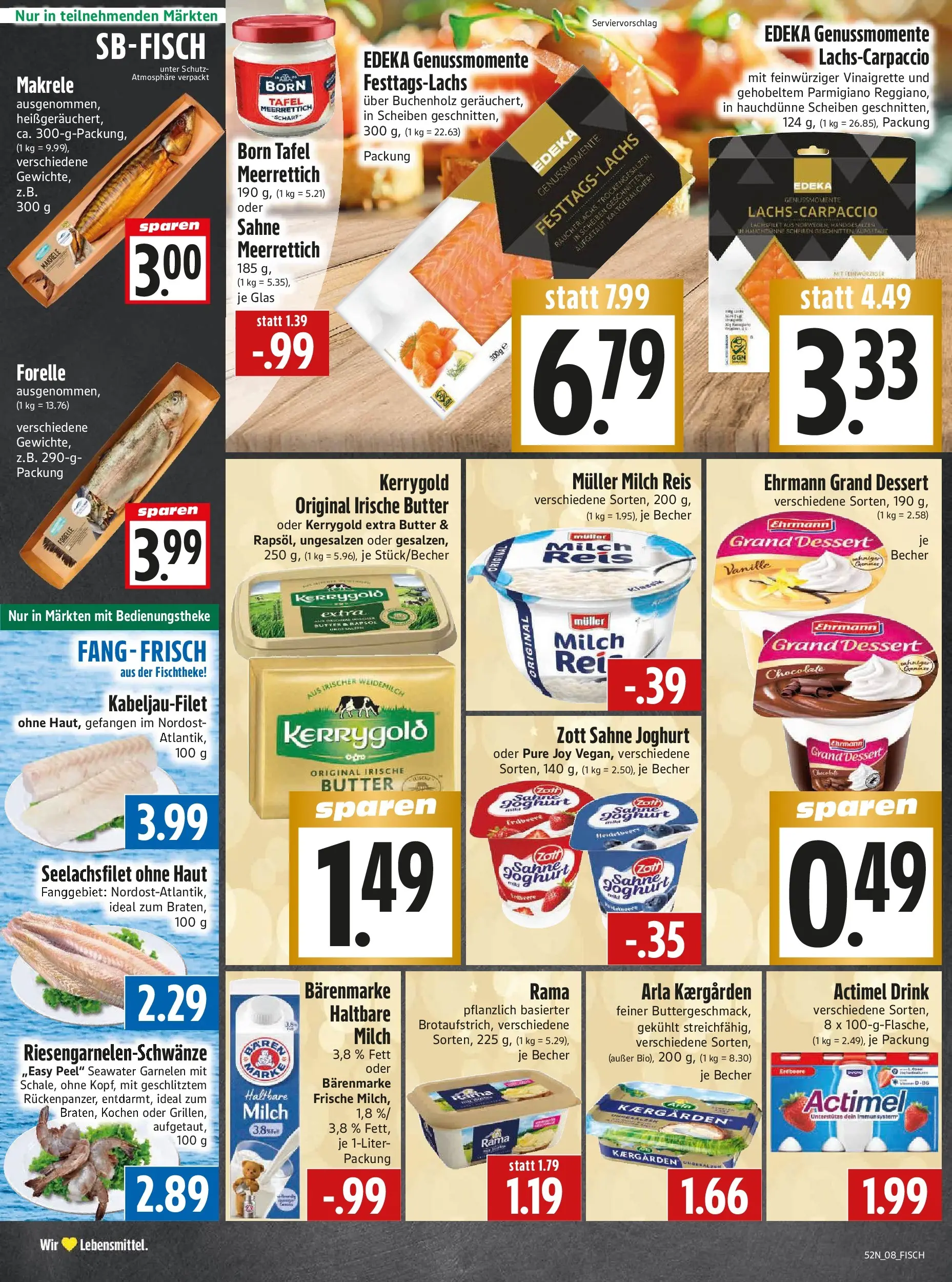 Entdecke - Edeka Hahner: Wochenangebote (ab 21.12.2025) zum Blättern | Seite: 10 | Produkte: Actimel, Milch, Reis, Sahne