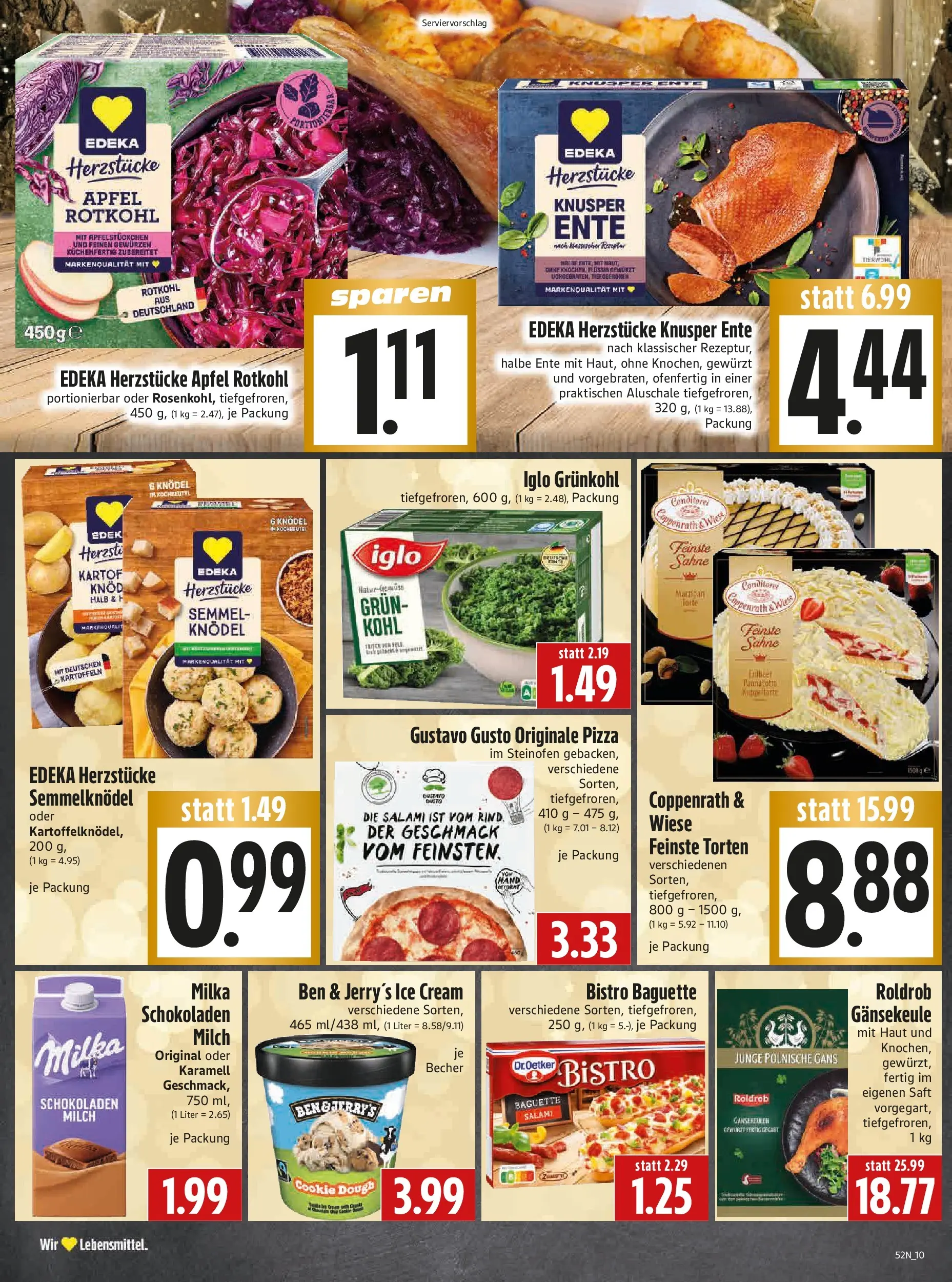 Entdecke - Edeka Hahner: Wochenangebote (ab 21.12.2025) zum Blättern | Seite: 12 | Produkte: Gustavo gusto, Milch, Iglo, Baguette