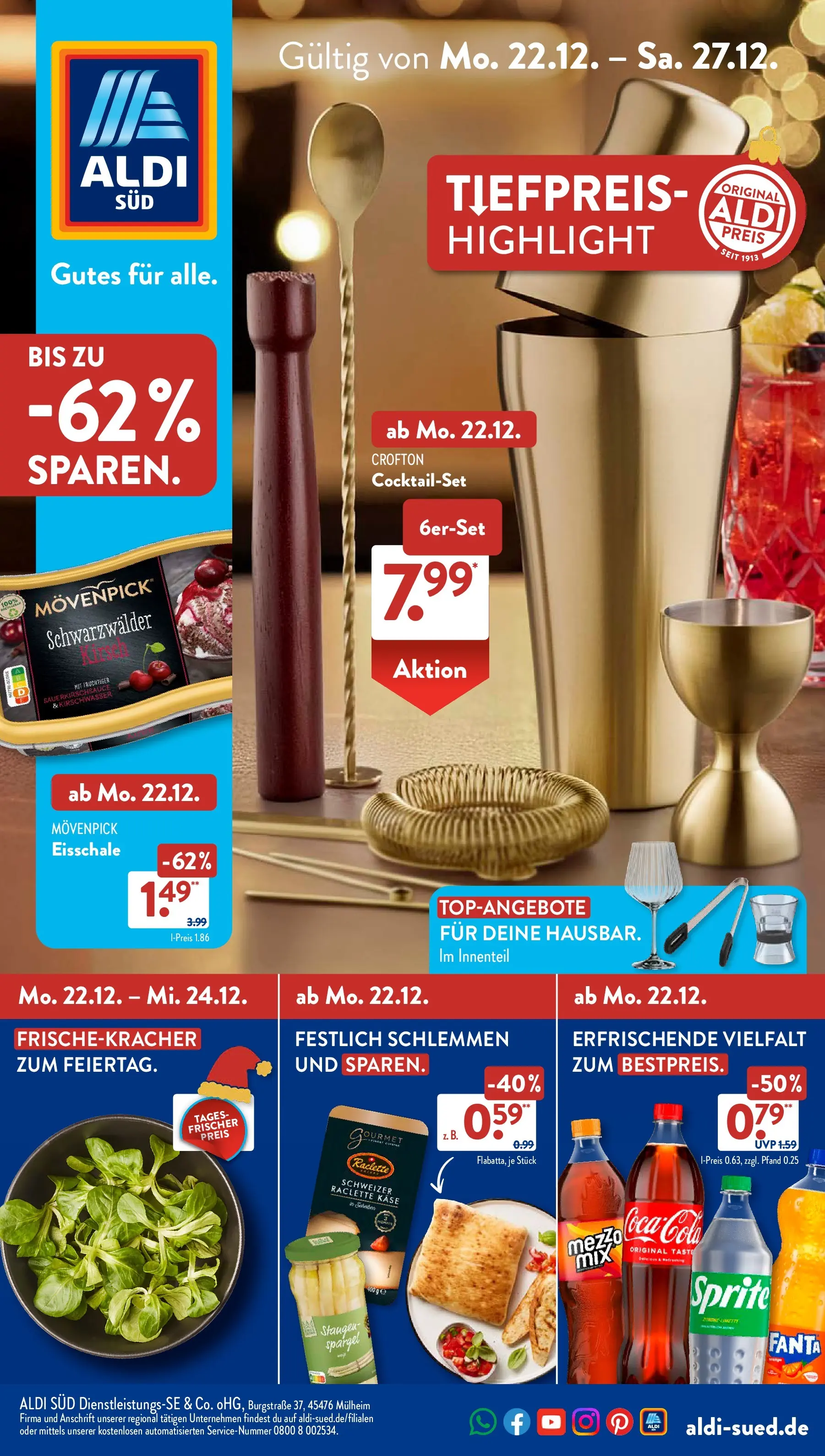 Aldi Süd - Aldi Süd: Wochenangebote (ab 21.12.2025) zum Blättern | Seite: 1 | Produkte: Sprite, Käse, Spargel, Raclette