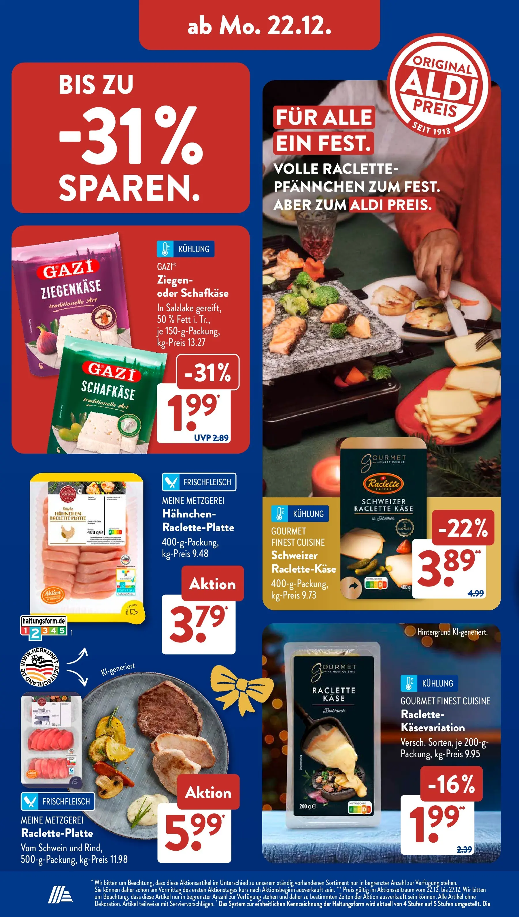Aldi Süd - Aldi Süd: Wochenangebote (ab 21.12.2025) zum Blättern | Seite: 10 | Produkte: Hahnchen, Ziegenkäse, Knoblauch, Raclette