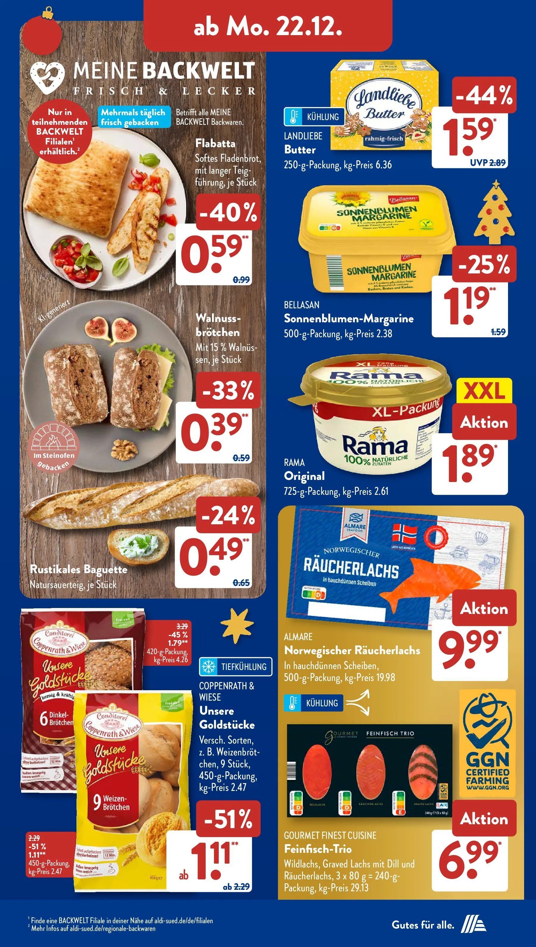 Aldi Süd - Aldi Süd: Wochenangebote (ab 21.12.2025) zum Blättern | Seite: 15 | Produkte: Margarine, Baguette, Lachs, Dill