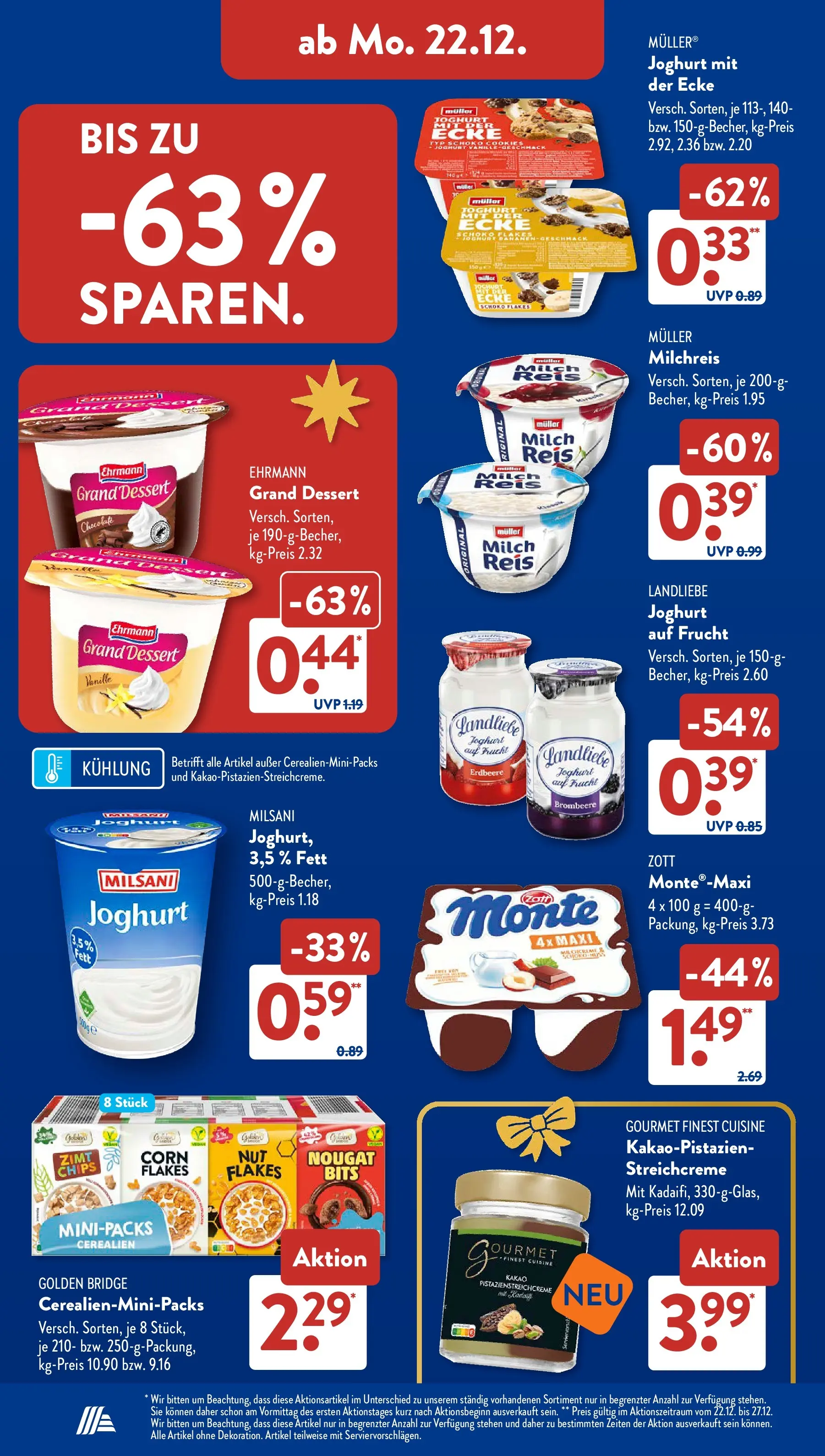 Aldi Süd - Aldi Süd: Wochenangebote (ab 21.12.2025) zum Blättern | Seite: 16 | Produkte: Milch, Joghurt, Ehrmann grand dessert, Chips