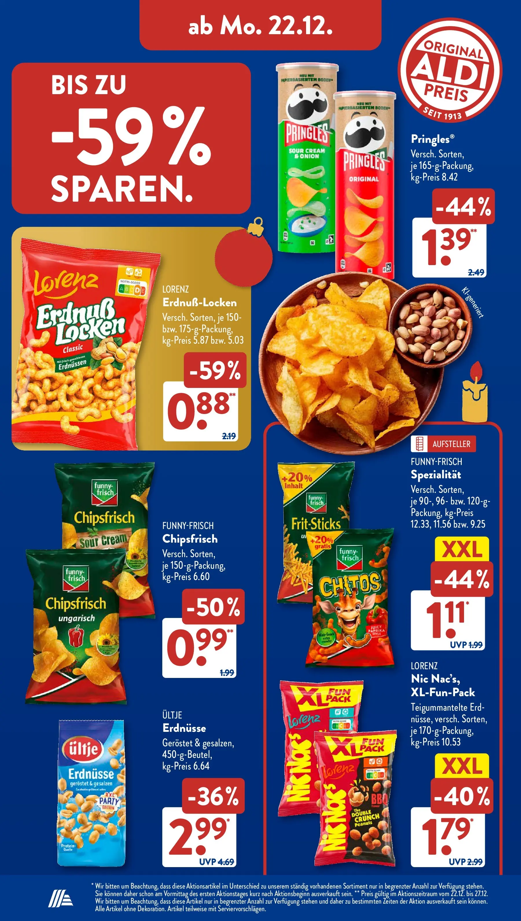 Aldi Süd - Aldi Süd: Wochenangebote (ab 21.12.2025) zum Blättern | Seite: 18 | Produkte: Erdnüsse, Funny frisch, Paprika, Pringles