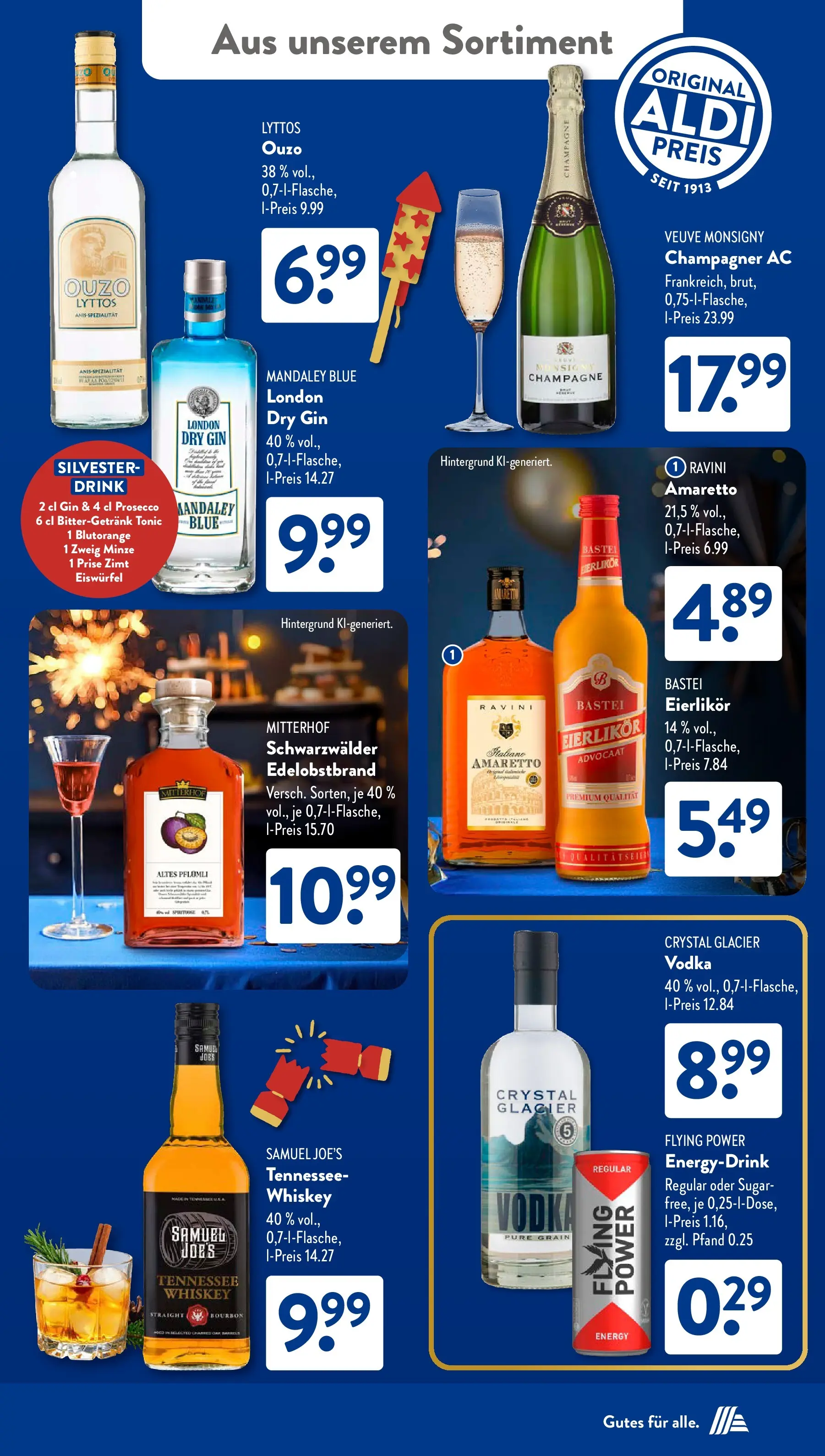 Aldi Süd - Aldi Süd: Wochenangebote (ab 21.12.2025) zum Blättern | Seite: 36 | Produkte: Ouzo, Prosecco, Gin, Whiskey