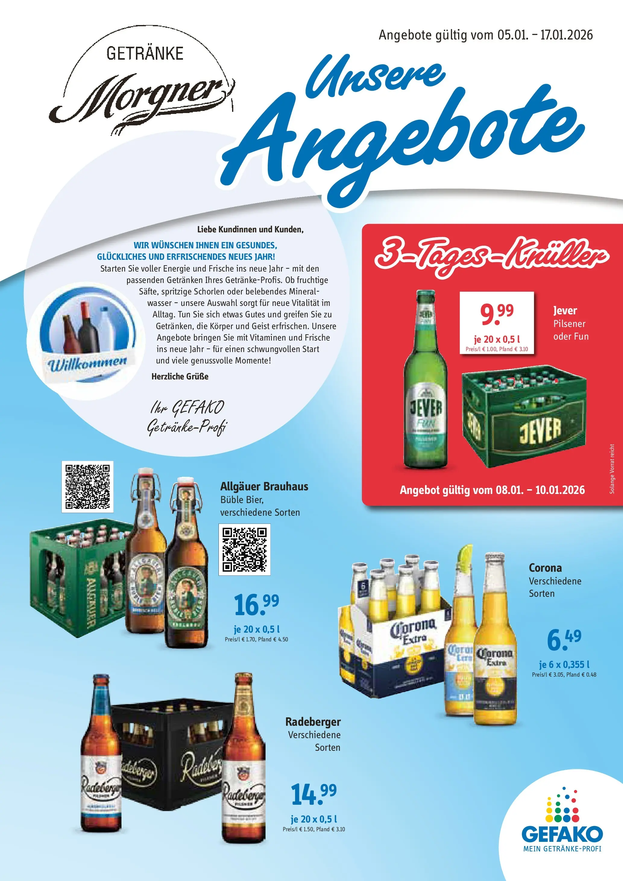 Entdecke - Getränke Morgner: Angebote (ab 04.01.2026) zum Blättern | Seite: 1 | Produkte: Wasser, Jever