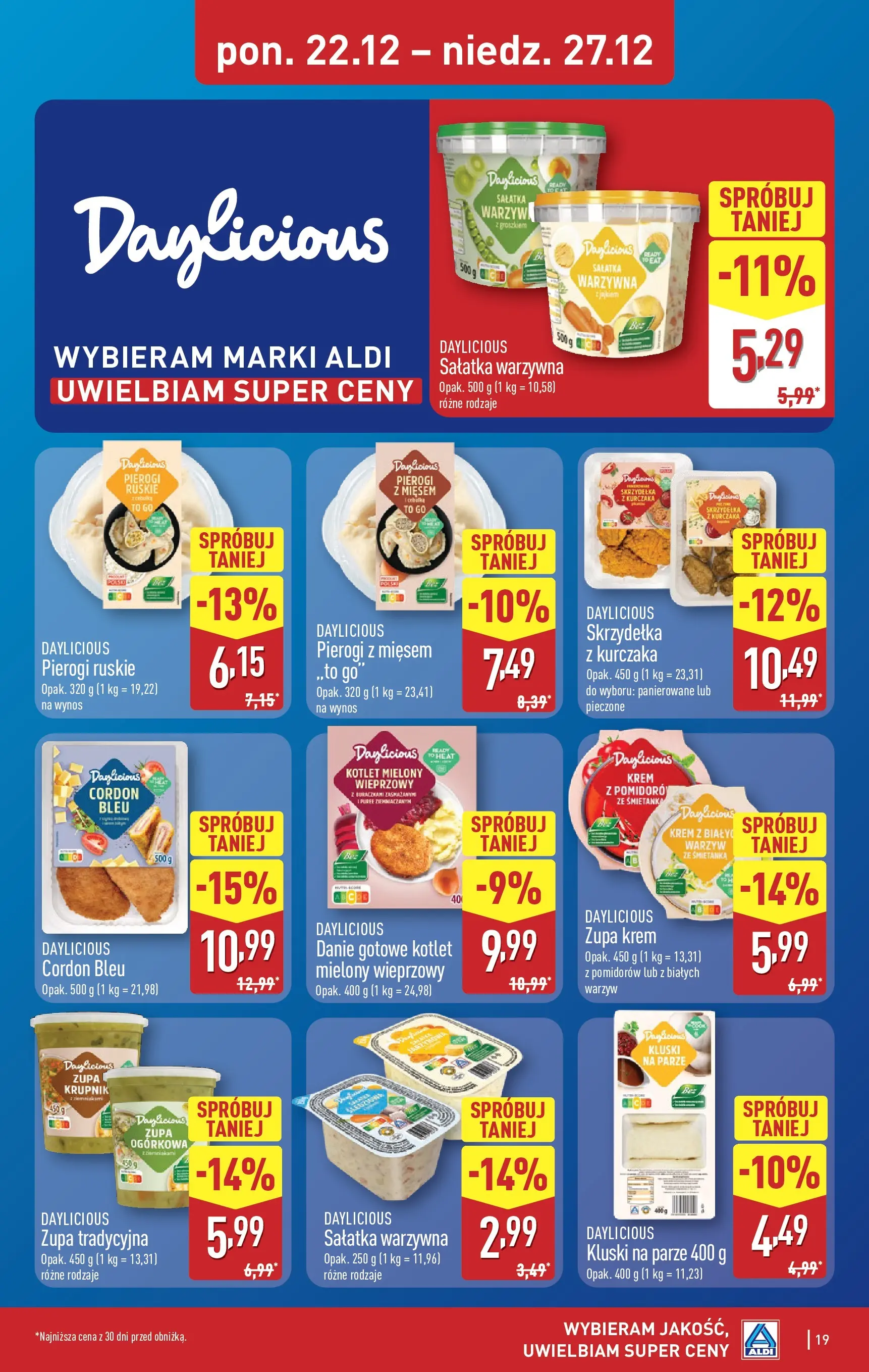 Aldi - Święta w super cenach w ALDI od 21.12.2025 - Ulotka PDF, promocje | Strona: 19 | Produkty: Pierogi, Krem, Sałatka, Warzywa