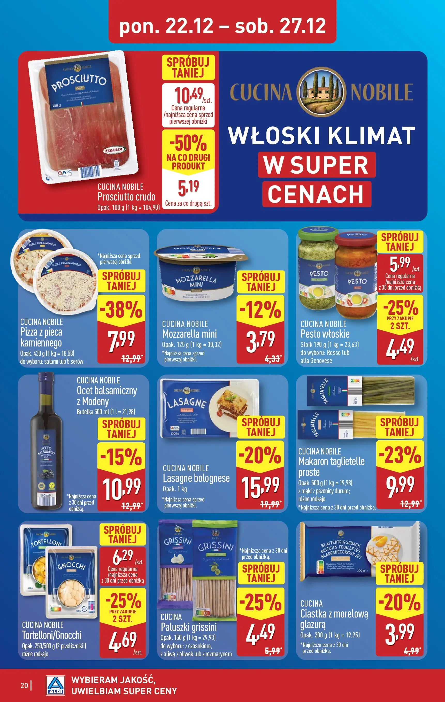 Aldi - Święta w super cenach w ALDI od 21.12.2025 - Ulotka PDF, promocje | Strona: 20 | Produkty: Ocet, Lasagne, Prosciutto, Ocet balsamiczny