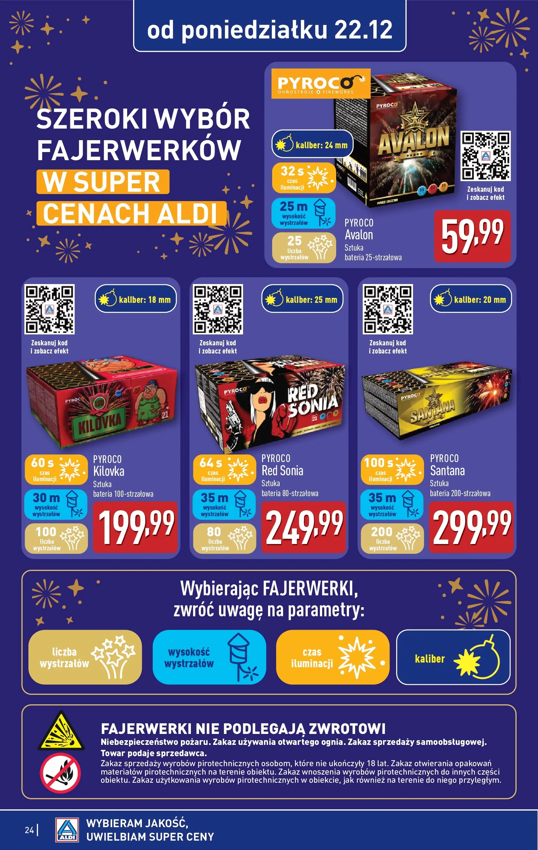 Aldi - Święta w super cenach w ALDI od 21.12.2025 - Ulotka PDF, promocje | Strona: 24 | Produkty: Fajerwerki, Bateria