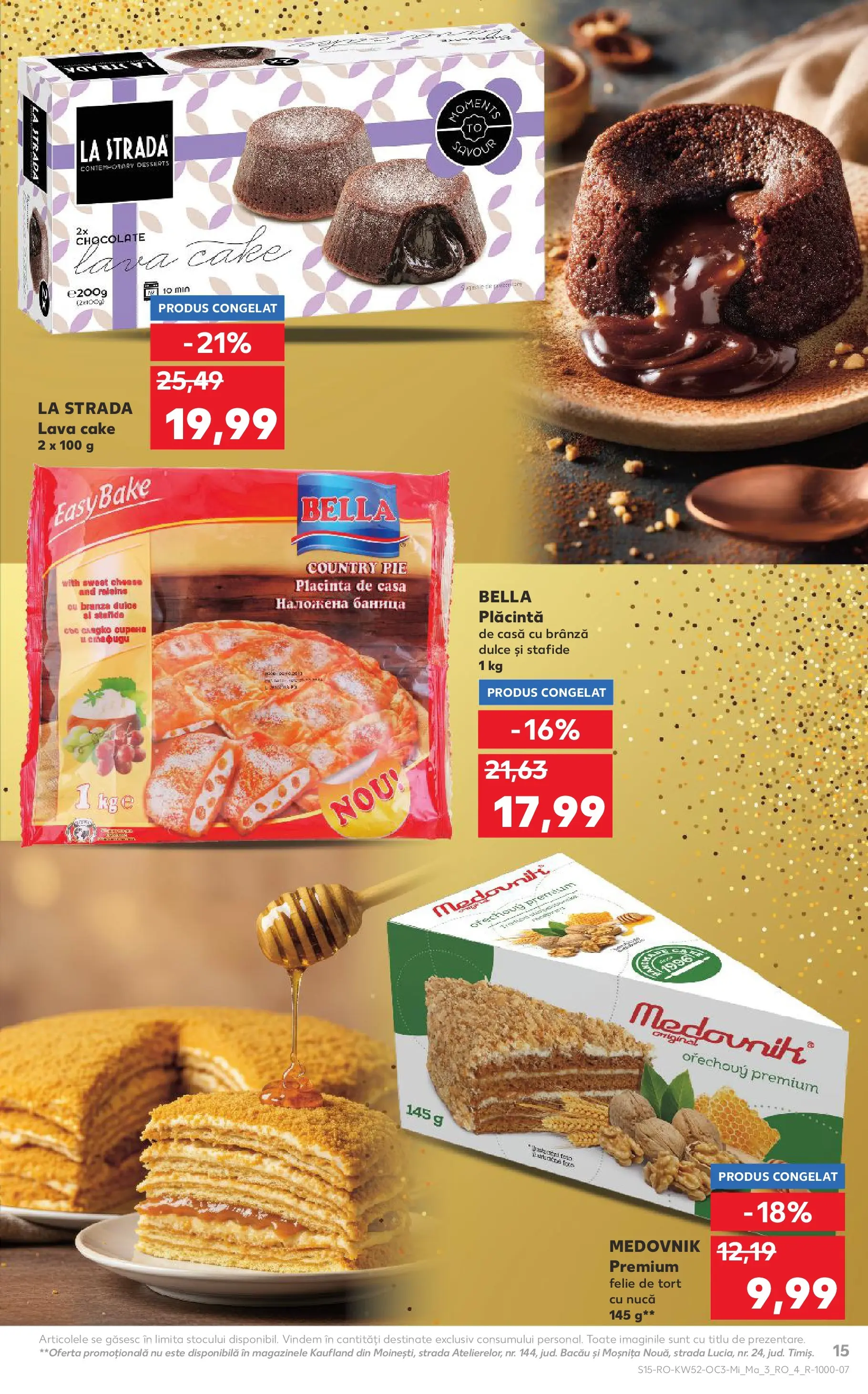 Catalog Kaufland - Domnesti 23.12.2025 - Revista si Oferta | Pagină: 15 | Produse: Plăcintă, Tort, Brânză, Stafide
