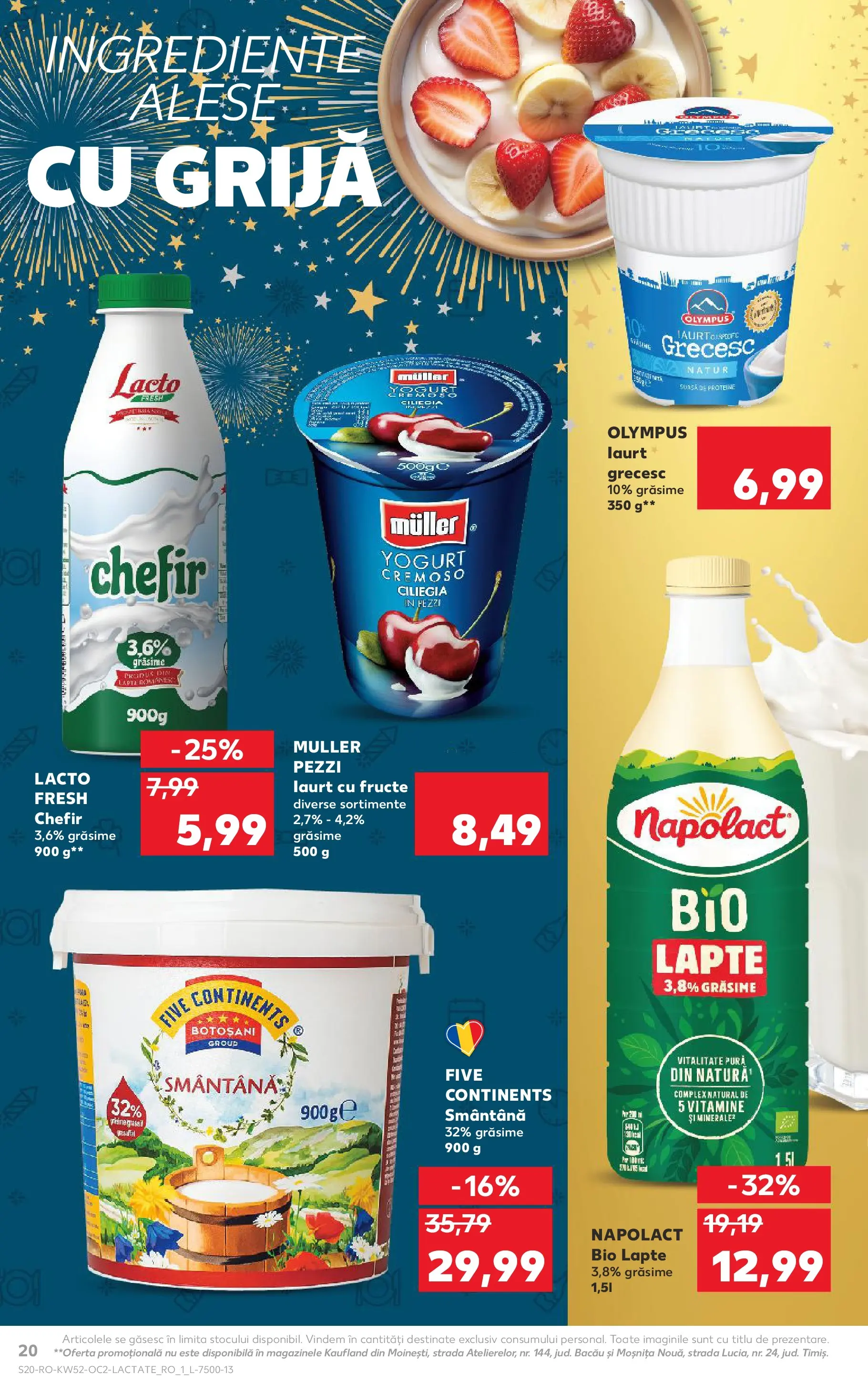 Catalog Kaufland - Viseu de Sus 23.12.2025 - Revista si Oferta | Pagină: 20 | Produse: Şerit ödül, Lapte, Smântână, Fructe