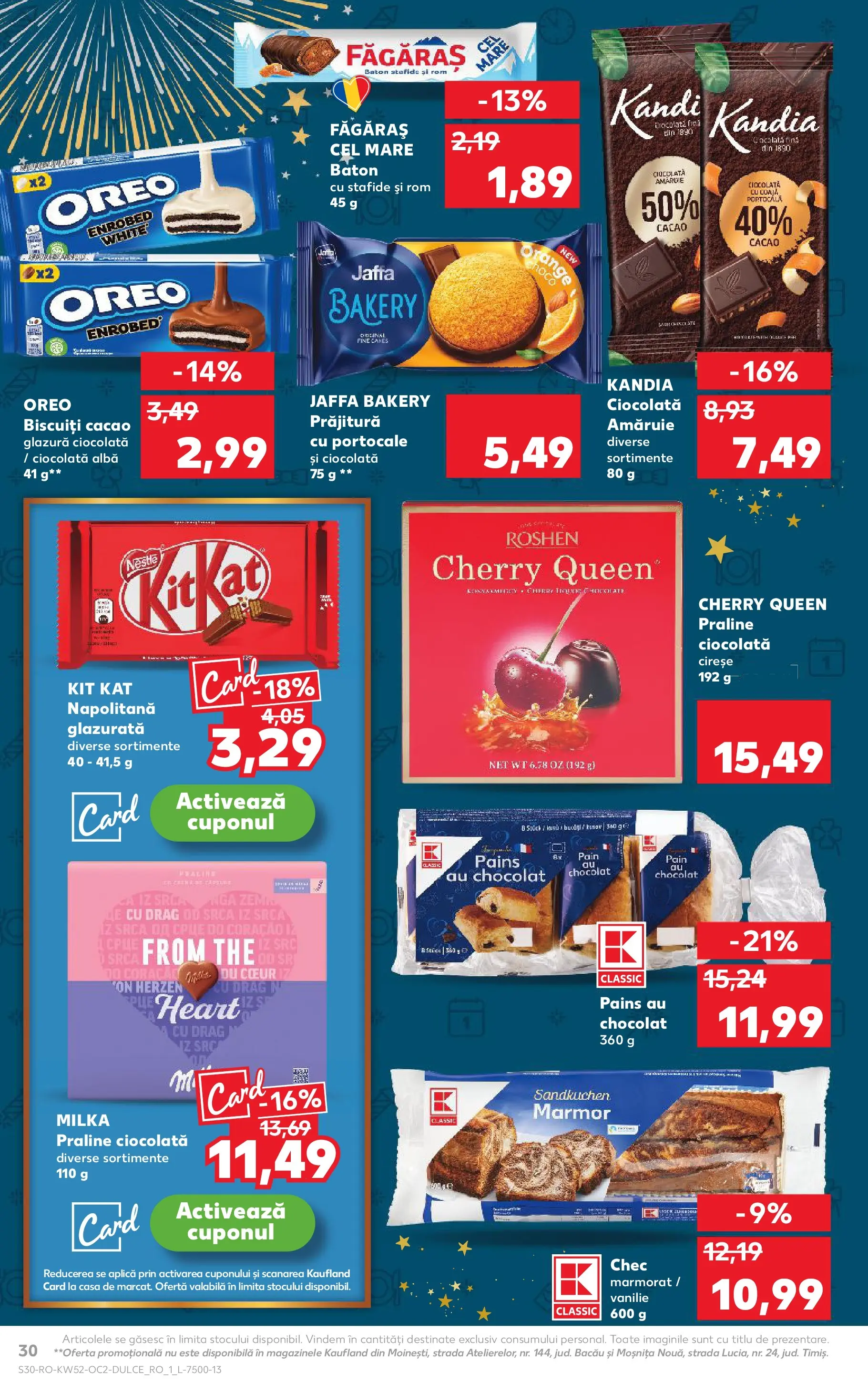 Catalog Kaufland - Viseu de Sus 23.12.2025 - Revista si Oferta | Pagină: 30 | Produse: Praline, Ciocolată, Cacao, Cireșe
