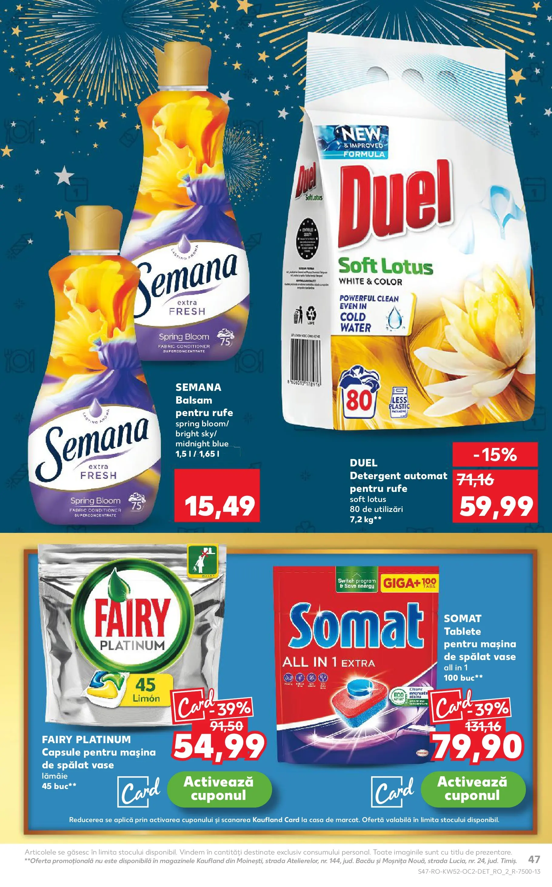 Catalog Kaufland - Viseu de Sus 23.12.2025 - Revista si Oferta | Pagină: 47 | Produse: Mașină De Spălat Vase, Kedi Ödül Oyuncakları, Balsam, Capsule pentru mașina de spălat