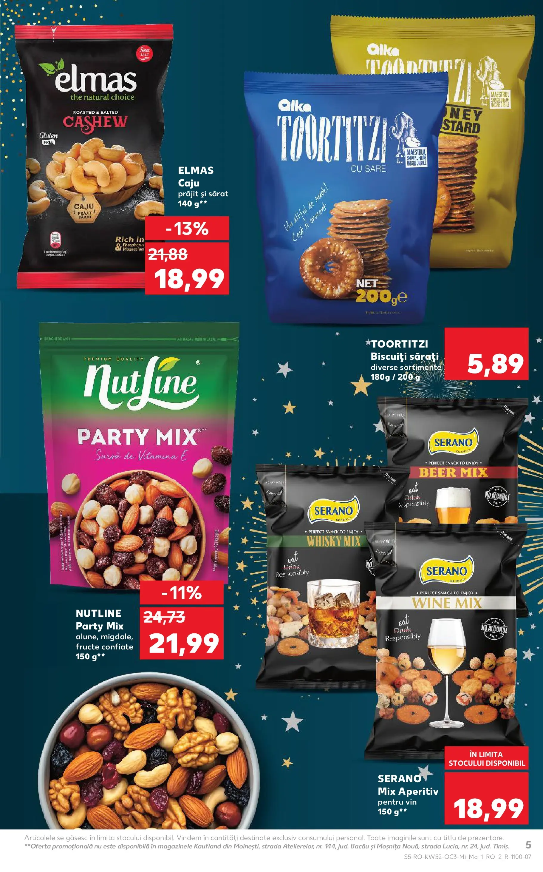 Catalog Kaufland - Ploiești 24.12.2025 - Revista si Oferta | Pagină: 5 | Produse: Caju, Biscuiți, Fructe, Sare