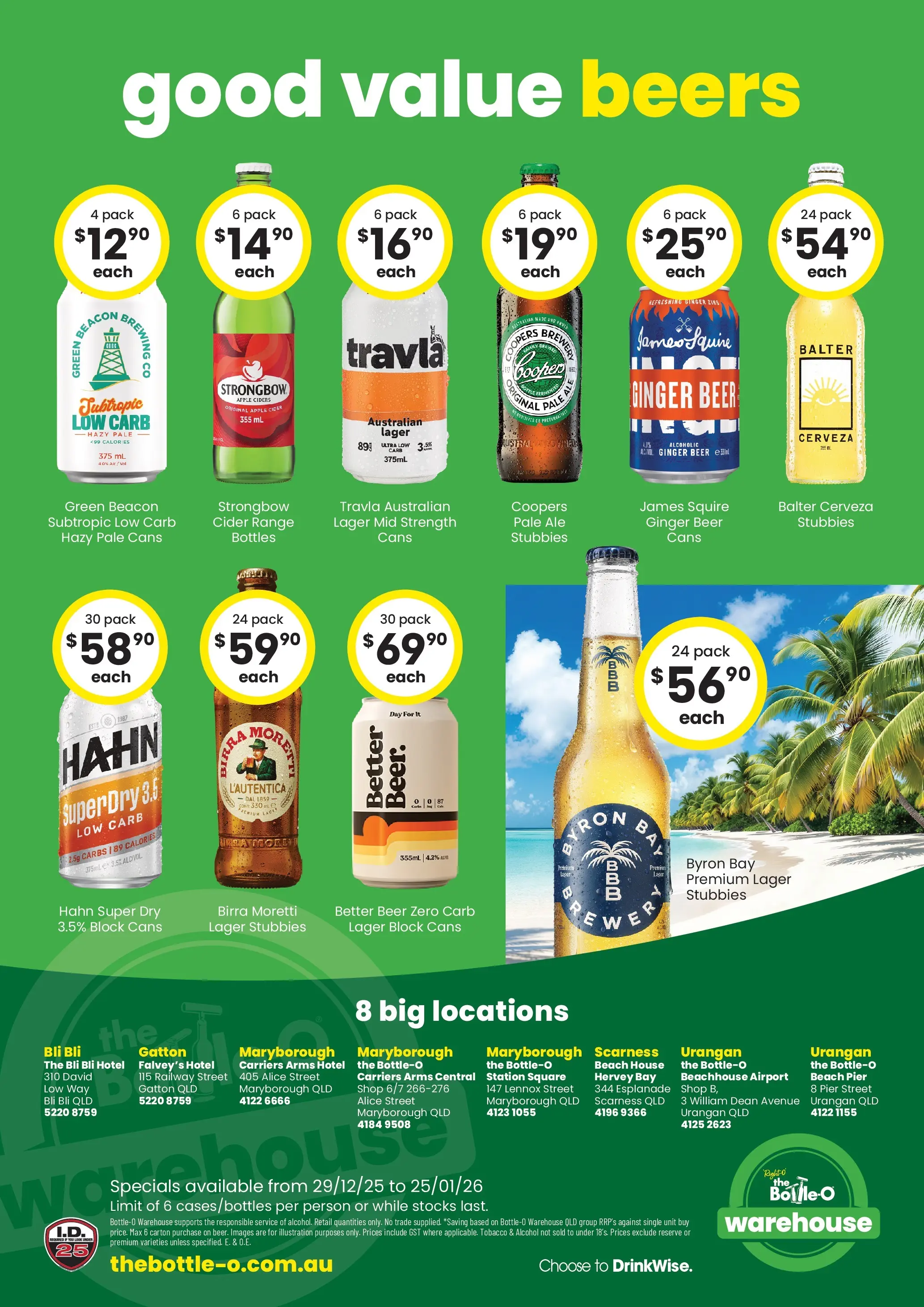 The Bottle-O - Good Value Booze, For Good Value People. QLD 29/12 - 28/12/2025 > weekly / monthly specials | Page: 6 | Products: Ginger, Beer