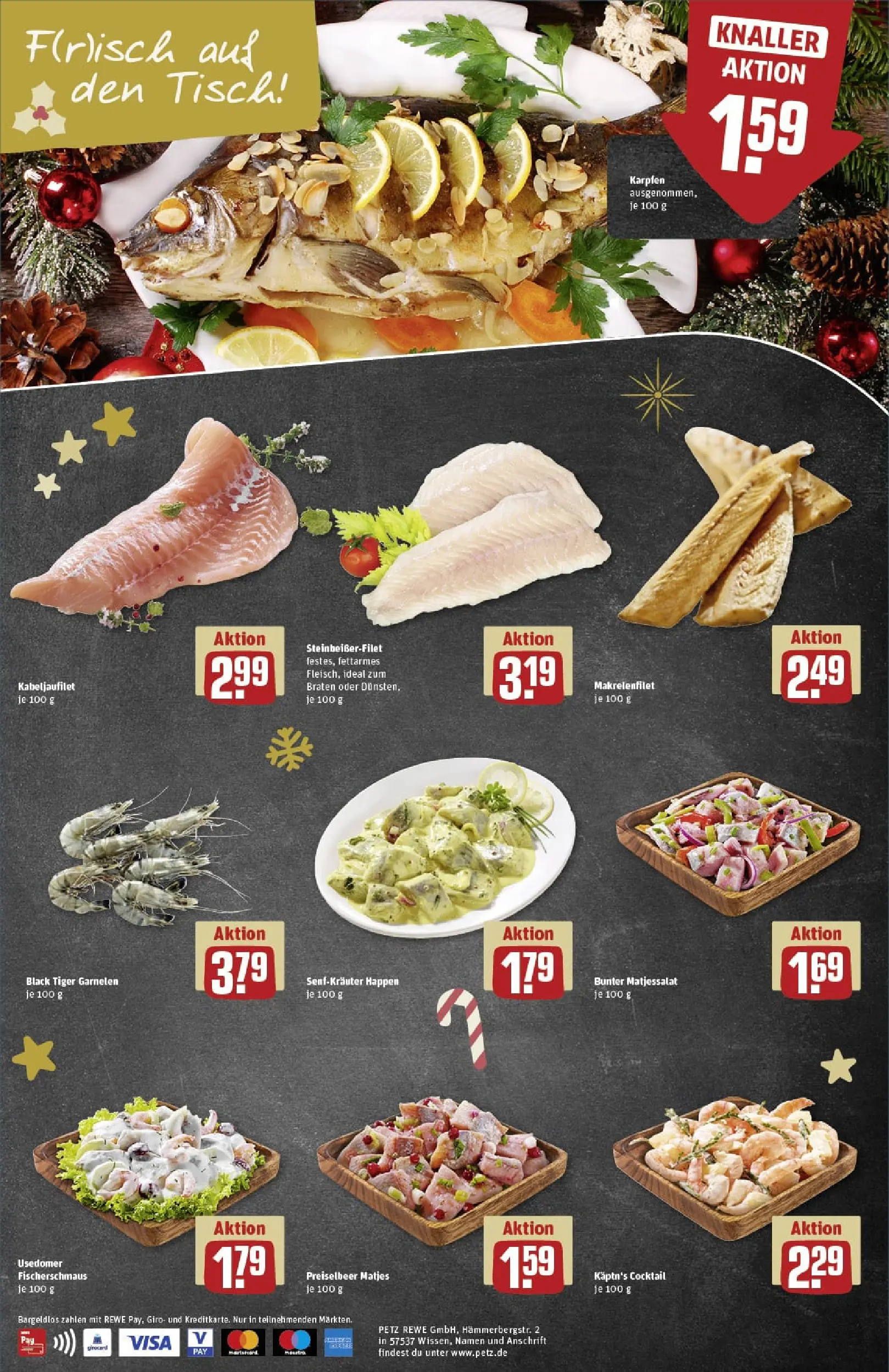 REWE Prospekt ab 22.12.2025 zum Blättern » Angebote | Seite: 2 | Produkte: Tisch, Garnelen, Tiger garnelen