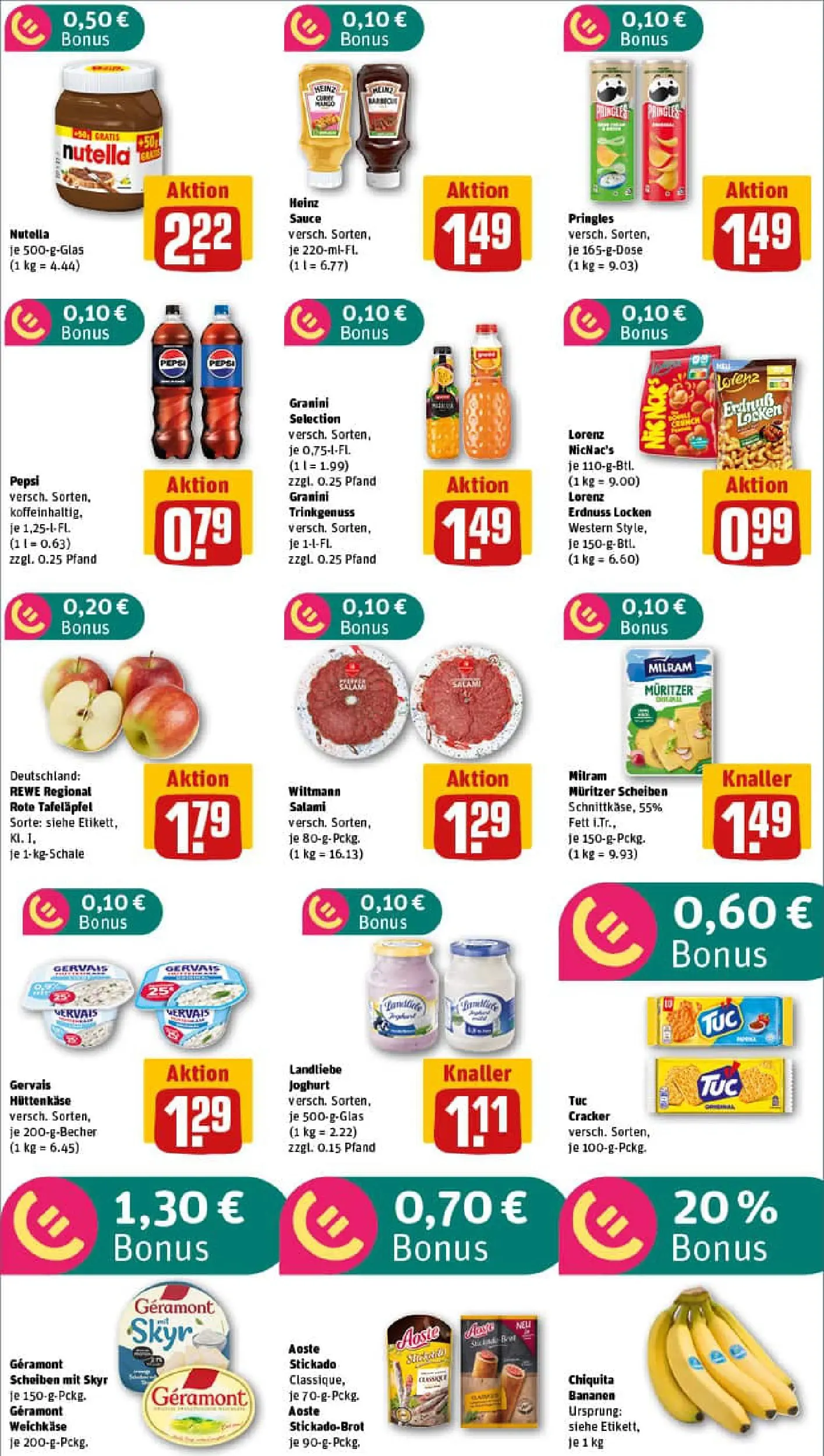 REWE Prospekt ab 22.12.2025 zum Blättern » Angebote | Seite: 1 | Produkte: Skyr, Landliebe joghurt, Pepsi, Salami