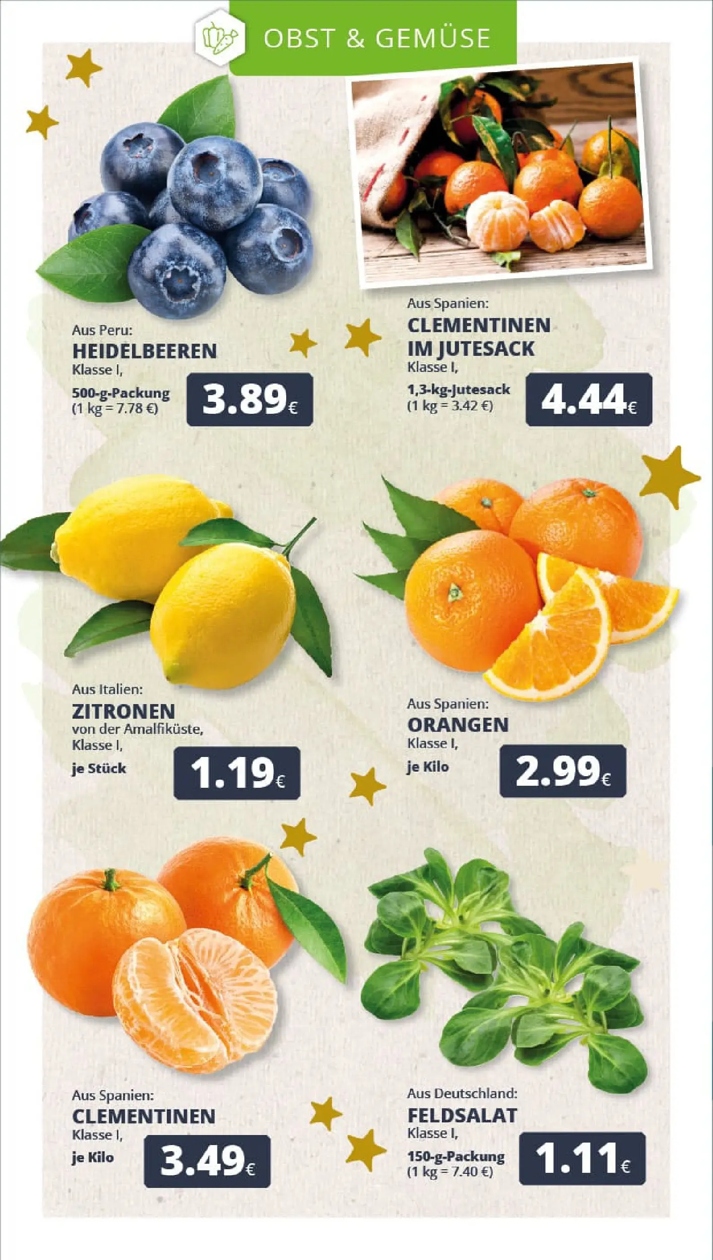 REWE Prospekt ab 22.12.2025 zum Blättern » Angebote | Seite: 9 | Produkte: Orangen, Heidelbeeren, Gemüse, Zitronen
