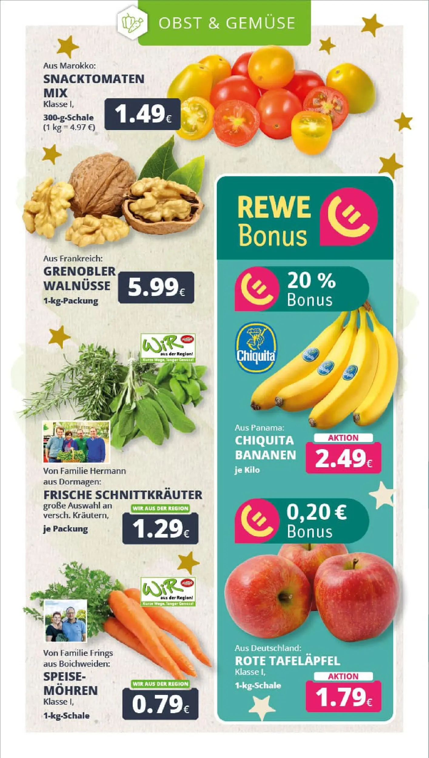 REWE Prospekt ab 22.12.2025 zum Blättern » Angebote | Seite: 10 | Produkte: Walnüsse, Bananen, Mohren, Obst
