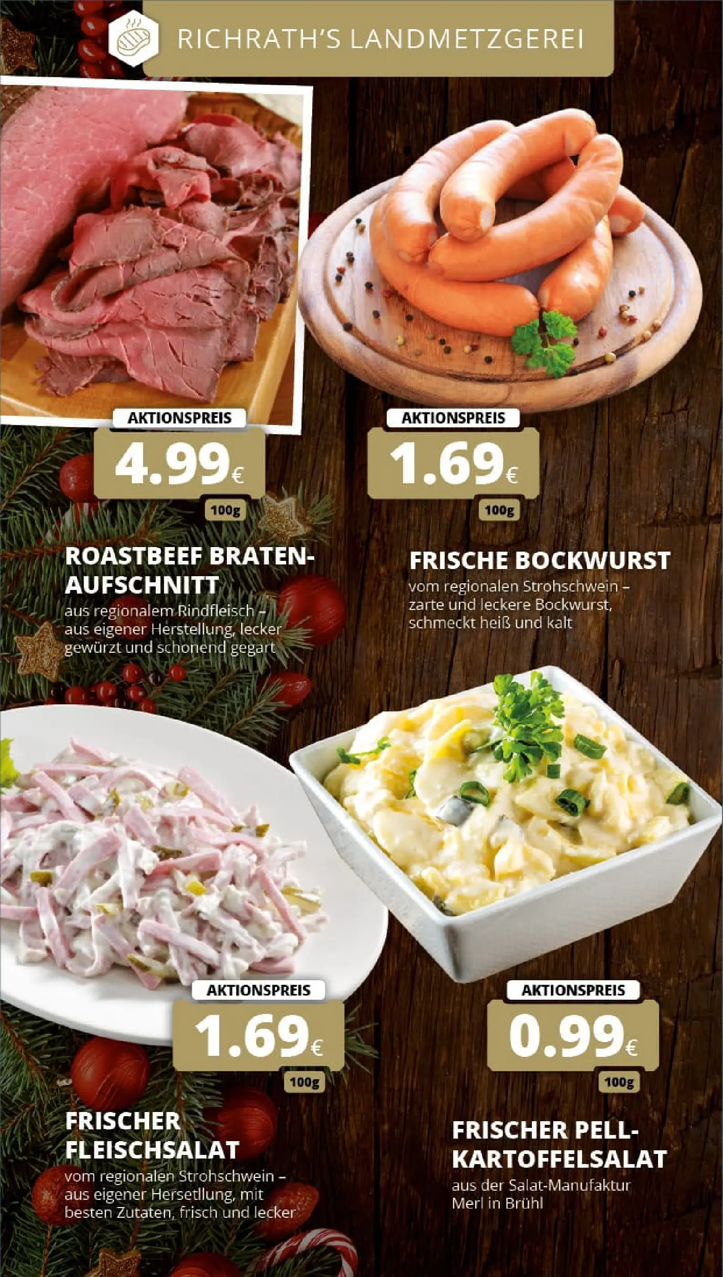 REWE Prospekt ab 22.12.2025 zum Blättern » Angebote | Seite: 14 | Produkte: Bockwurst, Roastbeef, Rindfleisch