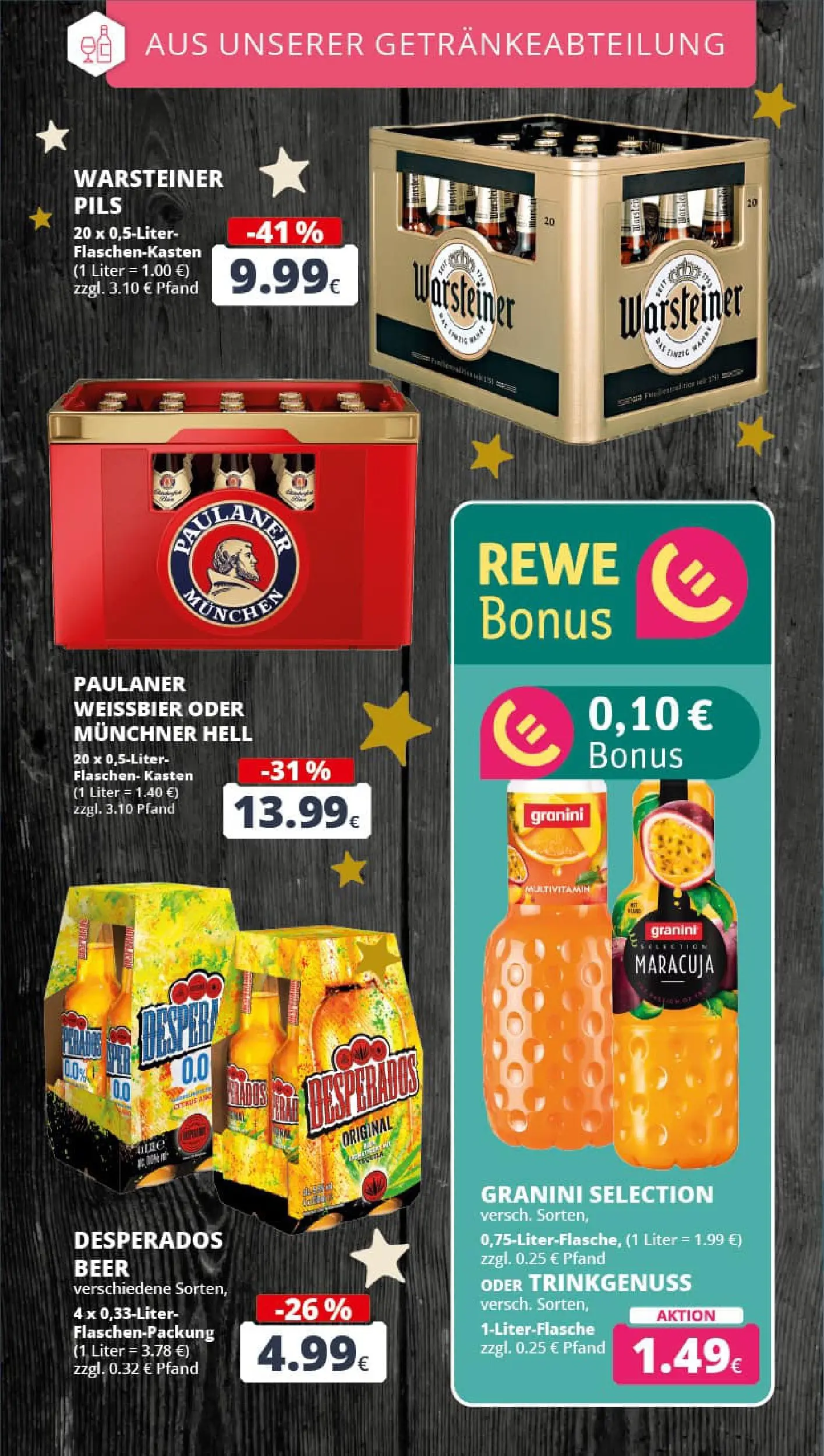 REWE Prospekt ab 22.12.2025 zum Blättern » Angebote | Seite: 22 | Produkte: Pils, Warsteiner, Desperados, Paulaner