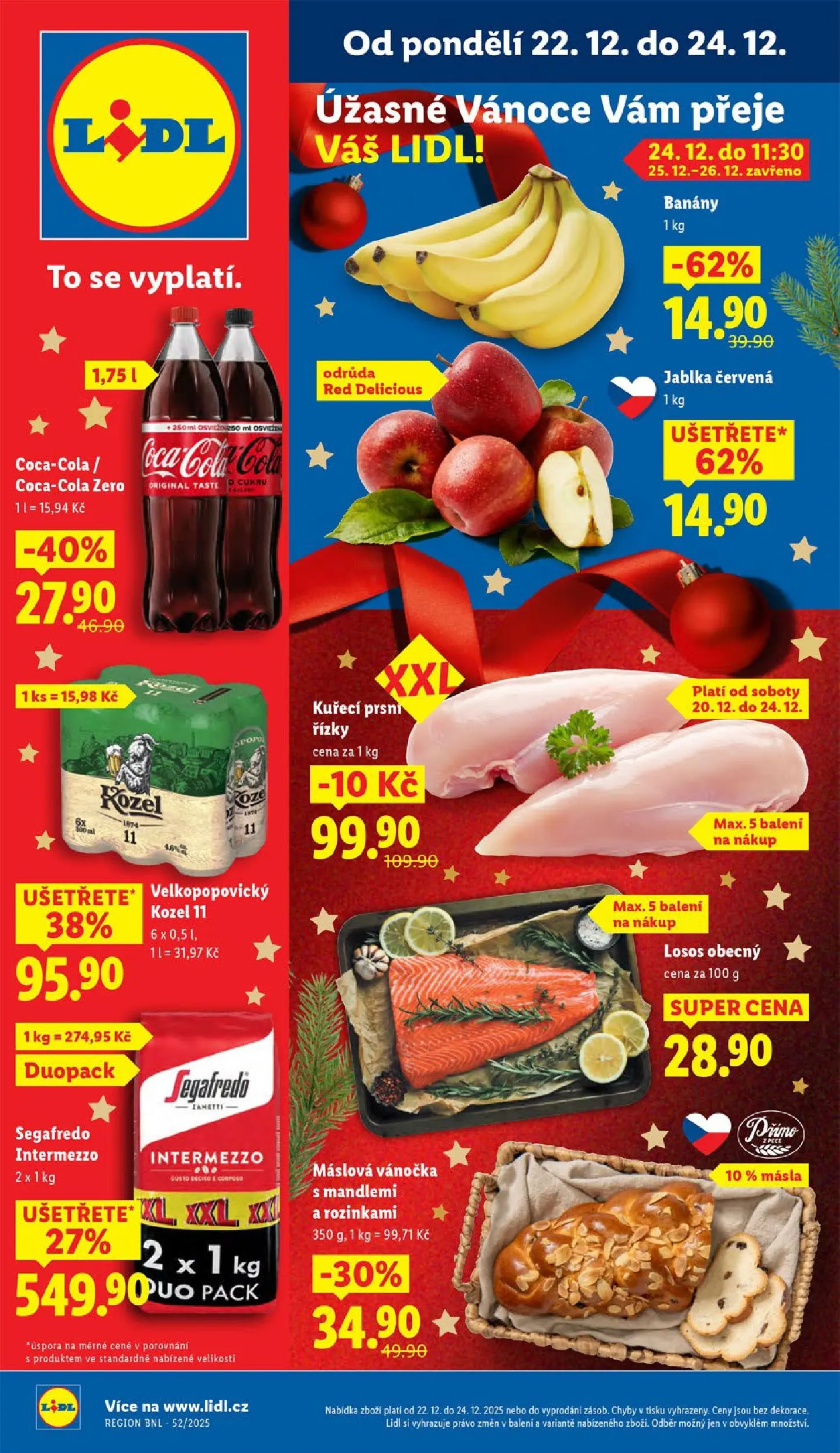 Lidl leták od 20.12.2025 - Nový akční leták | Strana: 1 | Produkty: Jablka, Apple, Segafredo, Cola