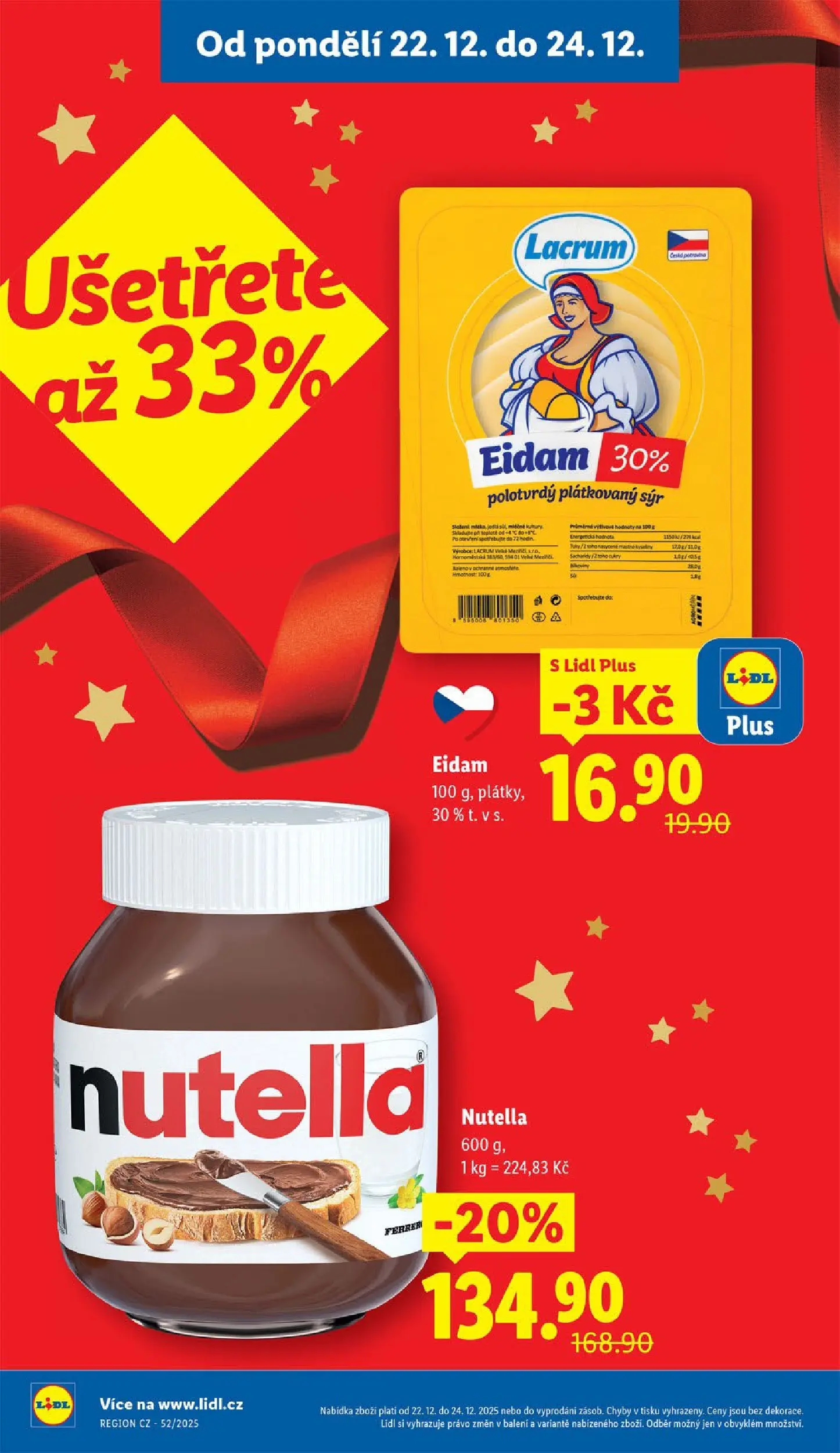 Lidl leták od 20.12.2025 - Nový akční leták | Strana: 4 | Produkty: Sýr, Eidam, Nutella