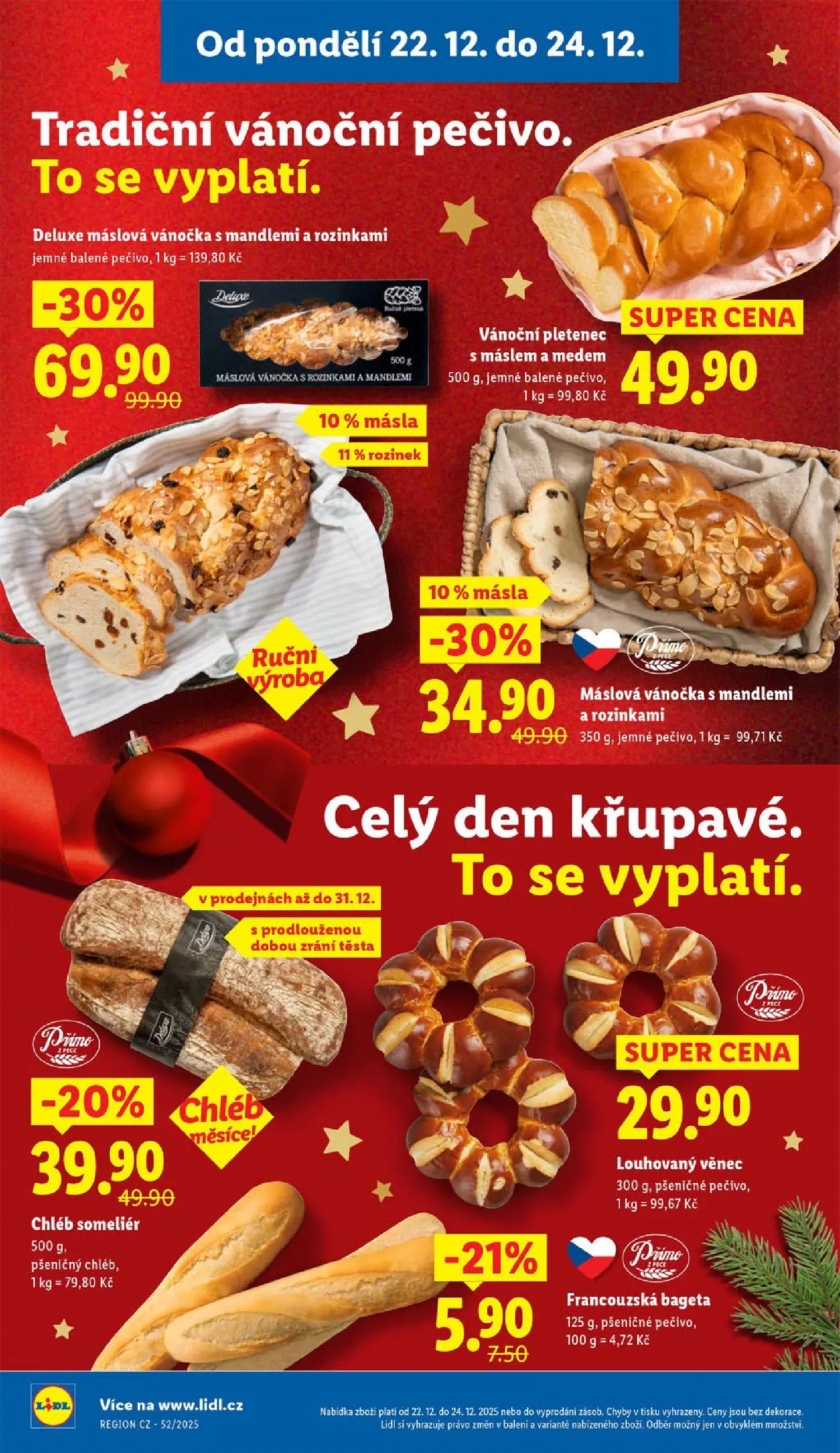 Lidl leták od 20.12.2025 - Nový akční leták | Strana: 12 | Produkty: Chléb, Deluxe, Vánočka, Bageta