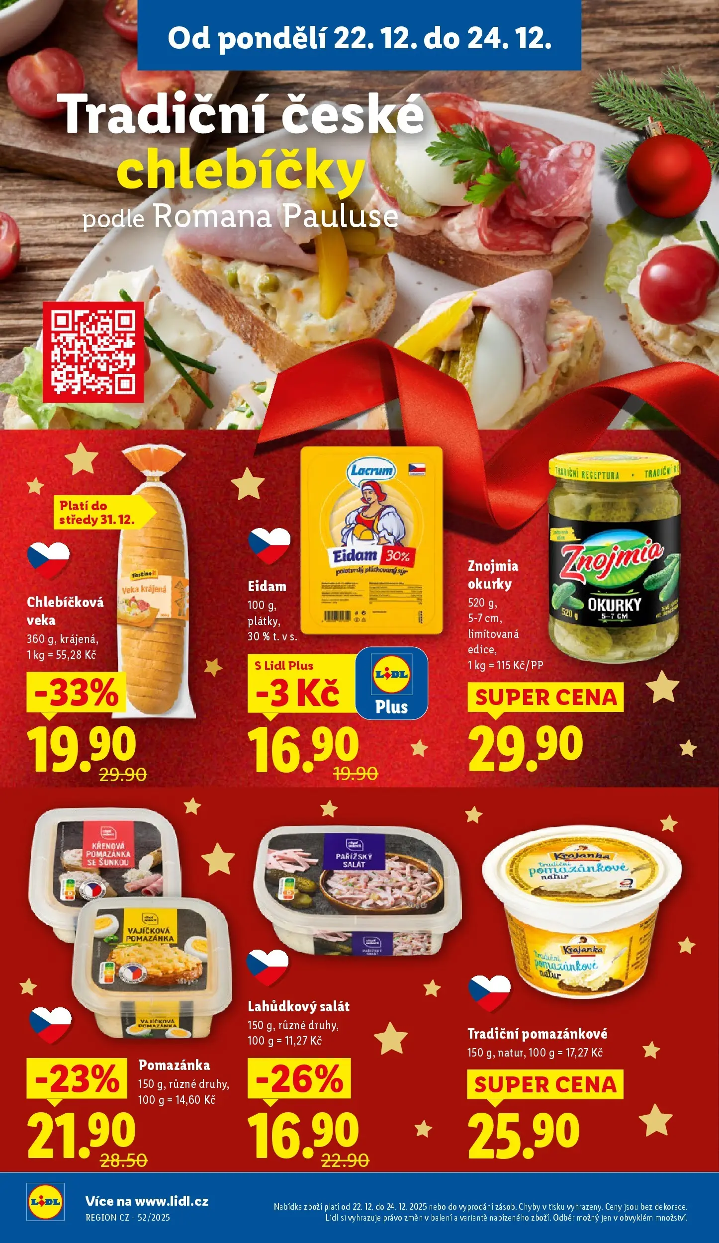 Lidl leták od 20.12.2025 - Nový akční leták | Strana: 14 | Produkty: Okurky, Salát, Eidam, Pomazánka